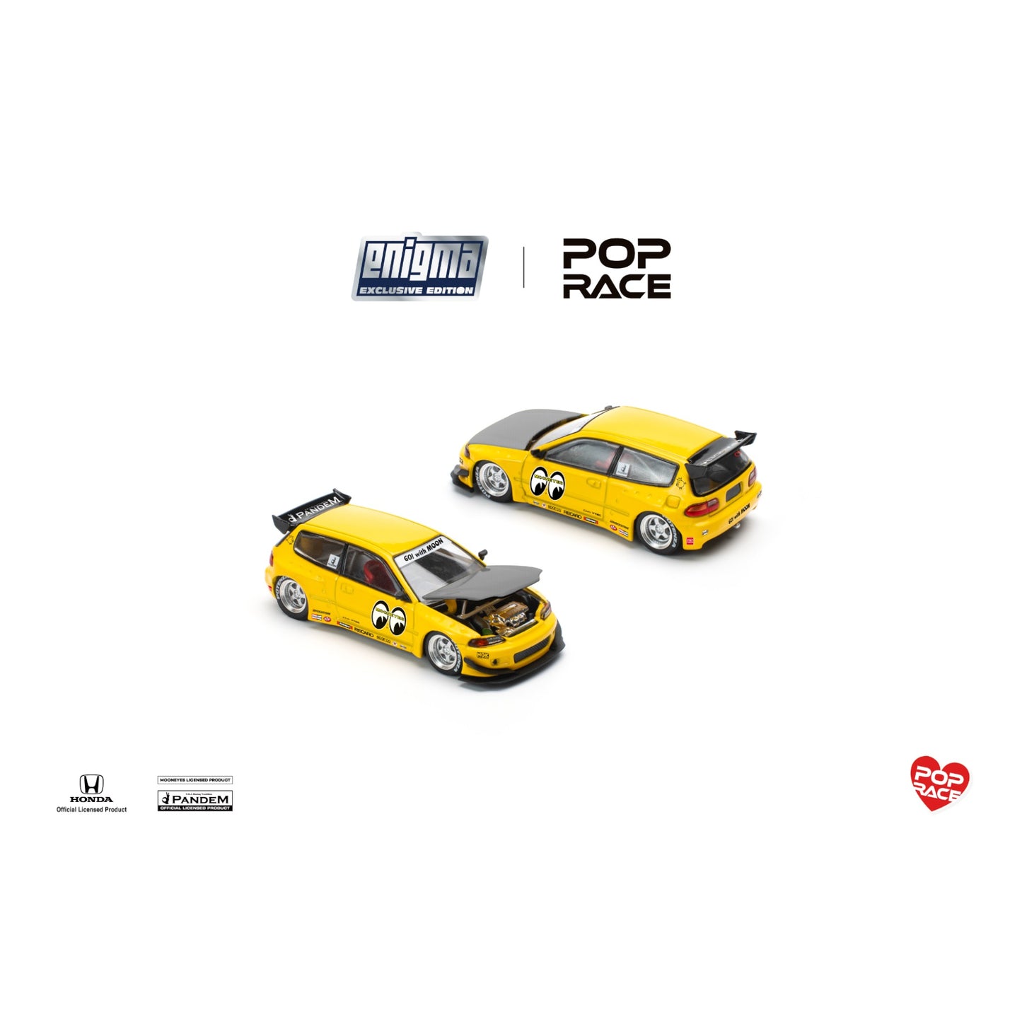 Pop Race x Enigma- Pre-Order - Pandem Civic EG6 v1.5 - MOONEYES (Blister Pack) - PRE010