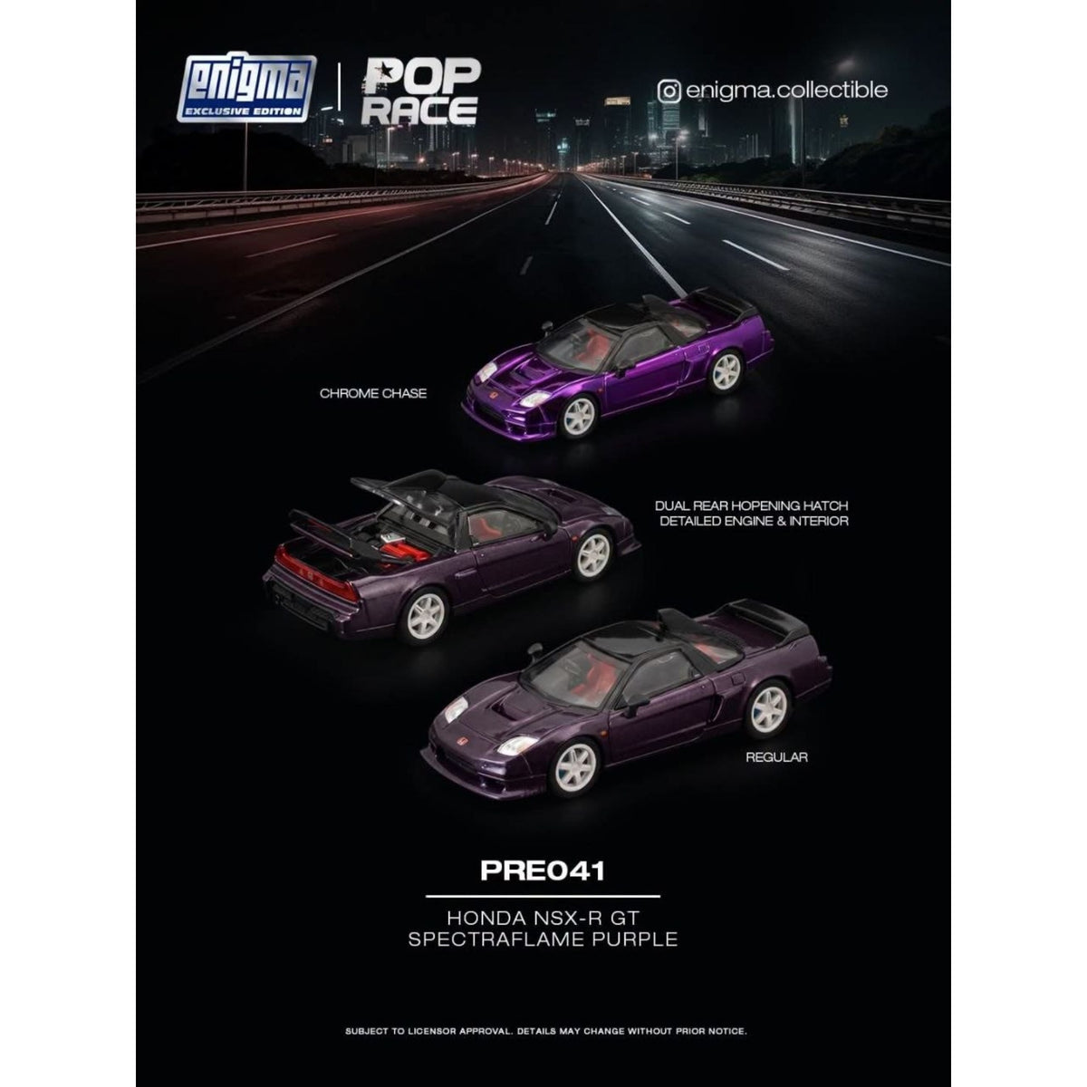 Pop Race x Enigma- Pre-Order - Honda NSX-R GT, spectraflame purple - PRE041