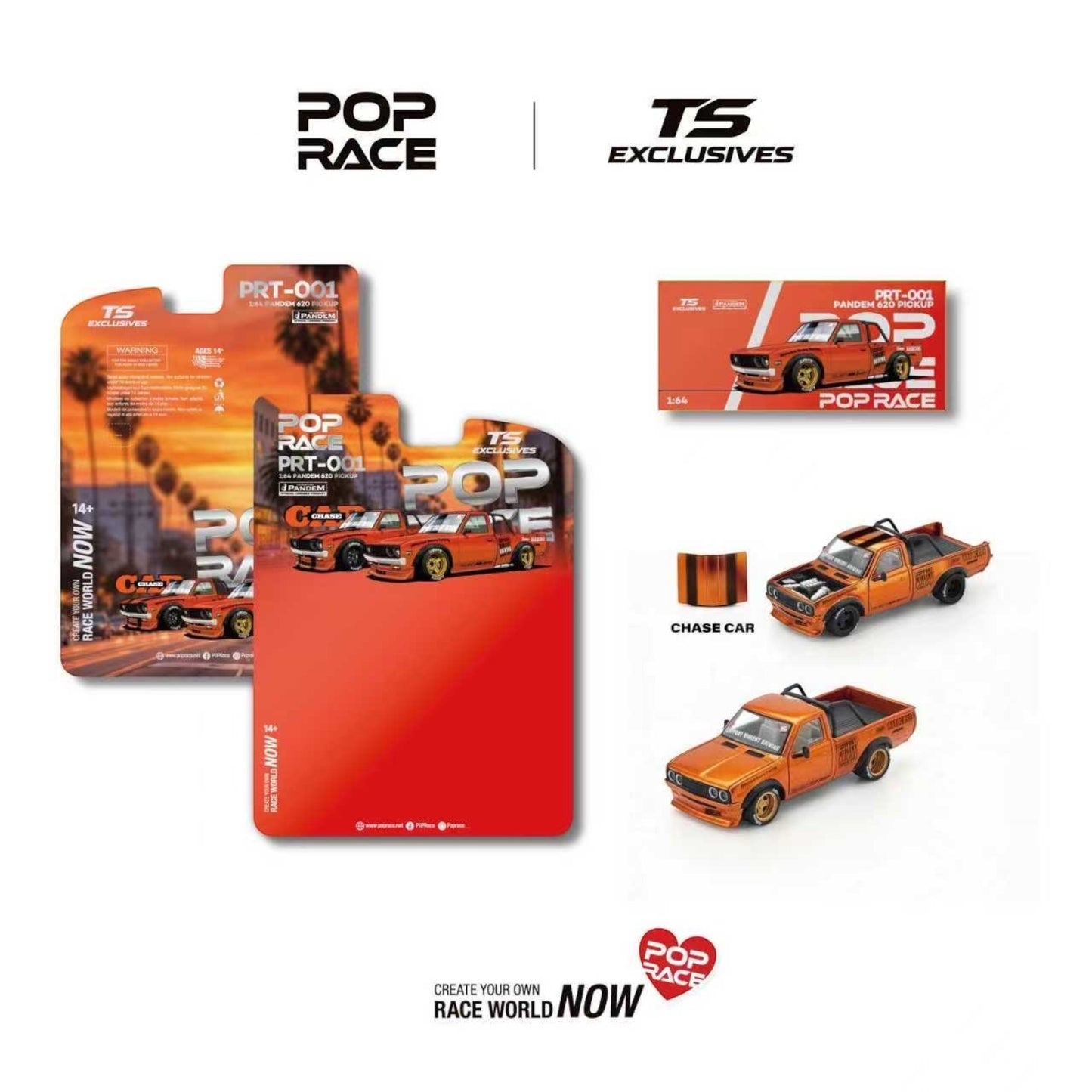 Pop Race x Tokyo Station - Pre-Order - PANDEM 620 PICKUP, Orange Chrome - PRT001