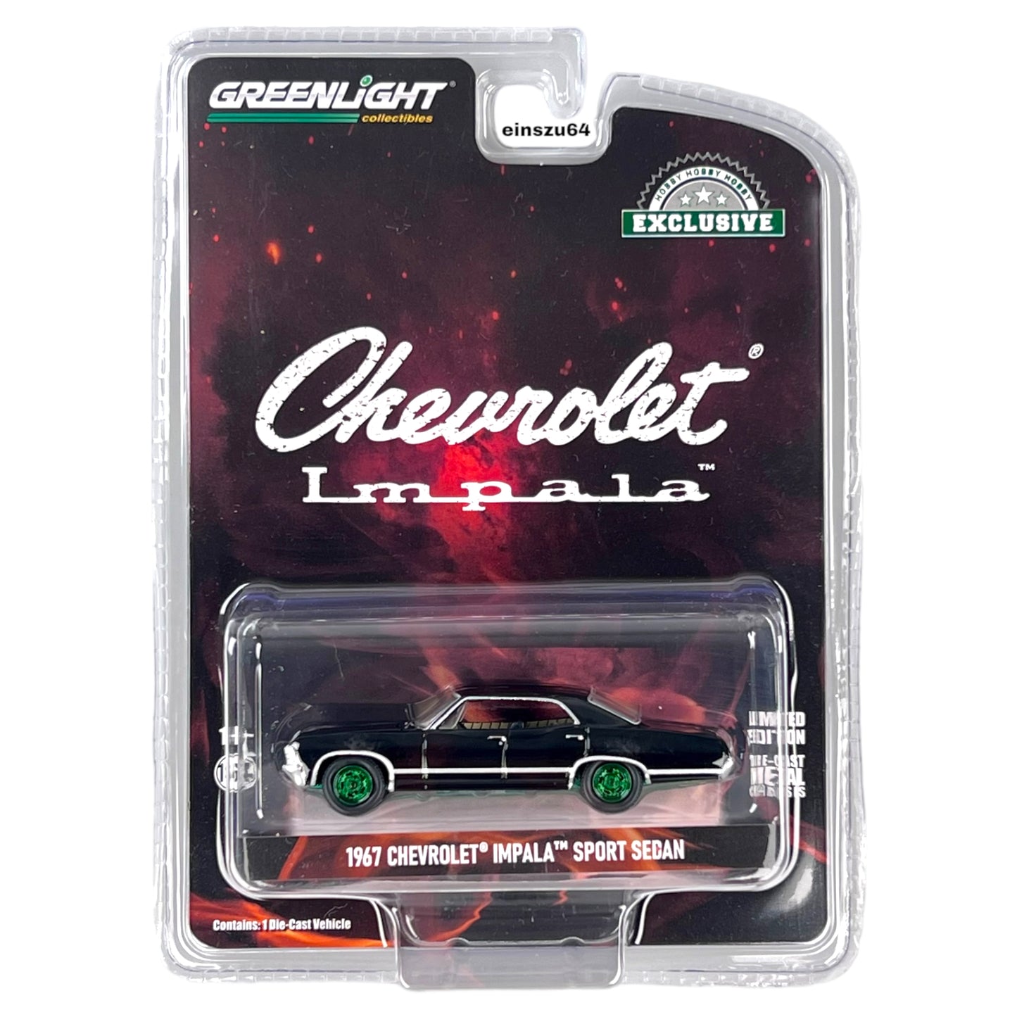 Greenlight - 1967 Chevrolet Impala Sport Sedan - Hobby Exclusive - 30333 - Green Machine