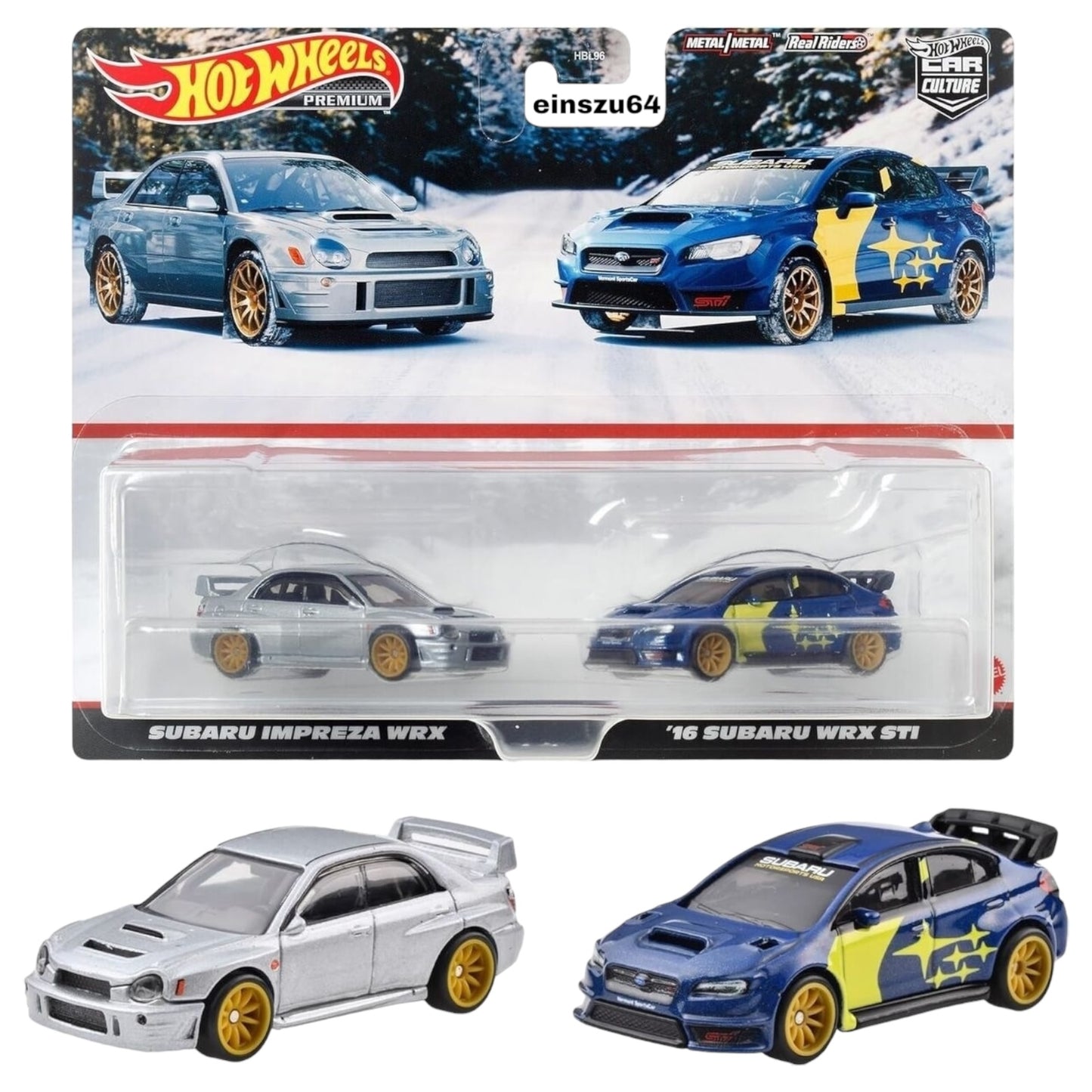 Hot Wheels 2024 - 2-Pack - Subaru Impreza WRX & 2016 Subaru WRX STi - HKF60 - 1:64