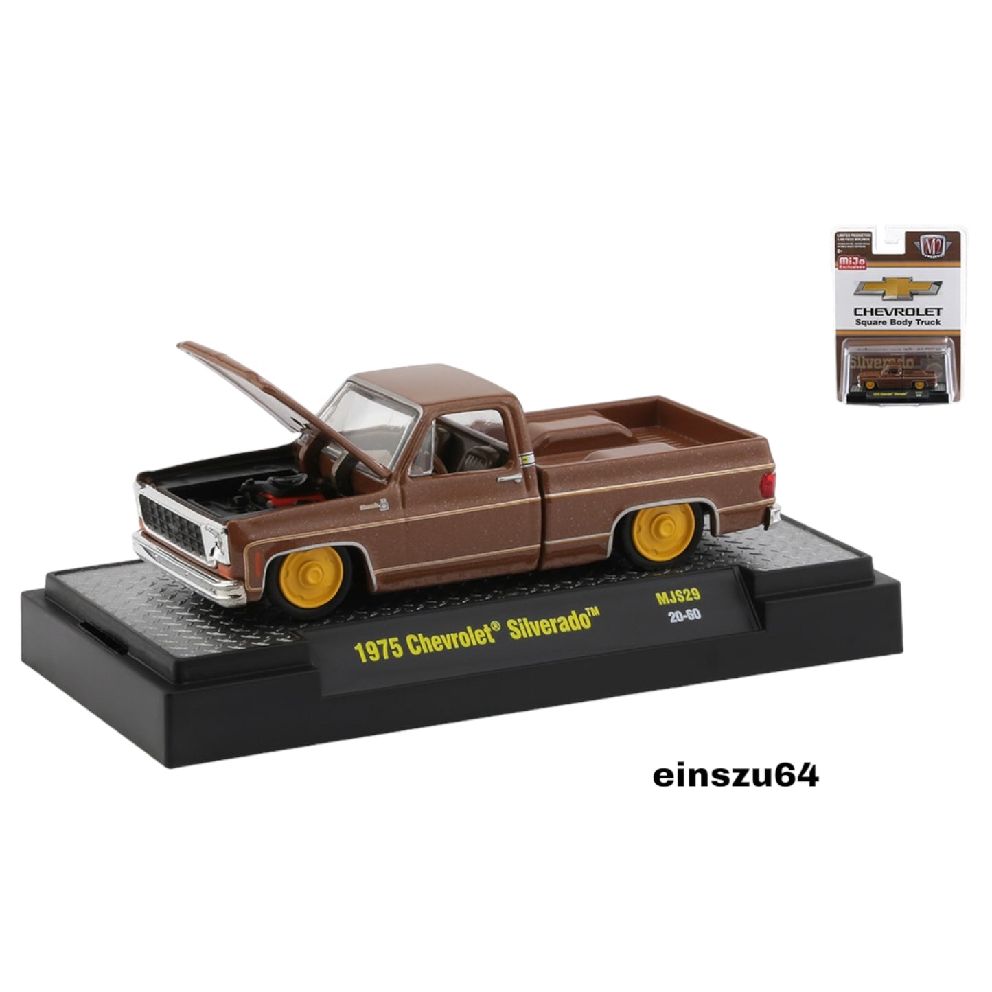 M2 Machines - 1975 Chevrolet Silverado square body pick-up, brown - 31500-MJS29 - 31500-HS33 - 1:64