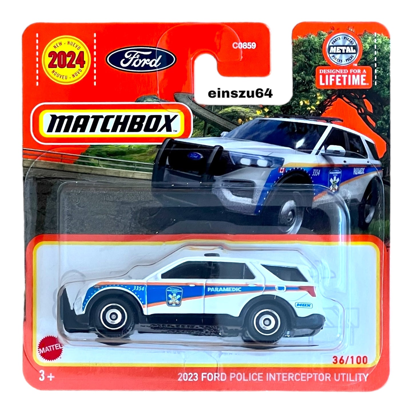 Matchbox 2024 - 2023 Ford Police Interceptor Utility - HVN42 - 36/100 - 1:64