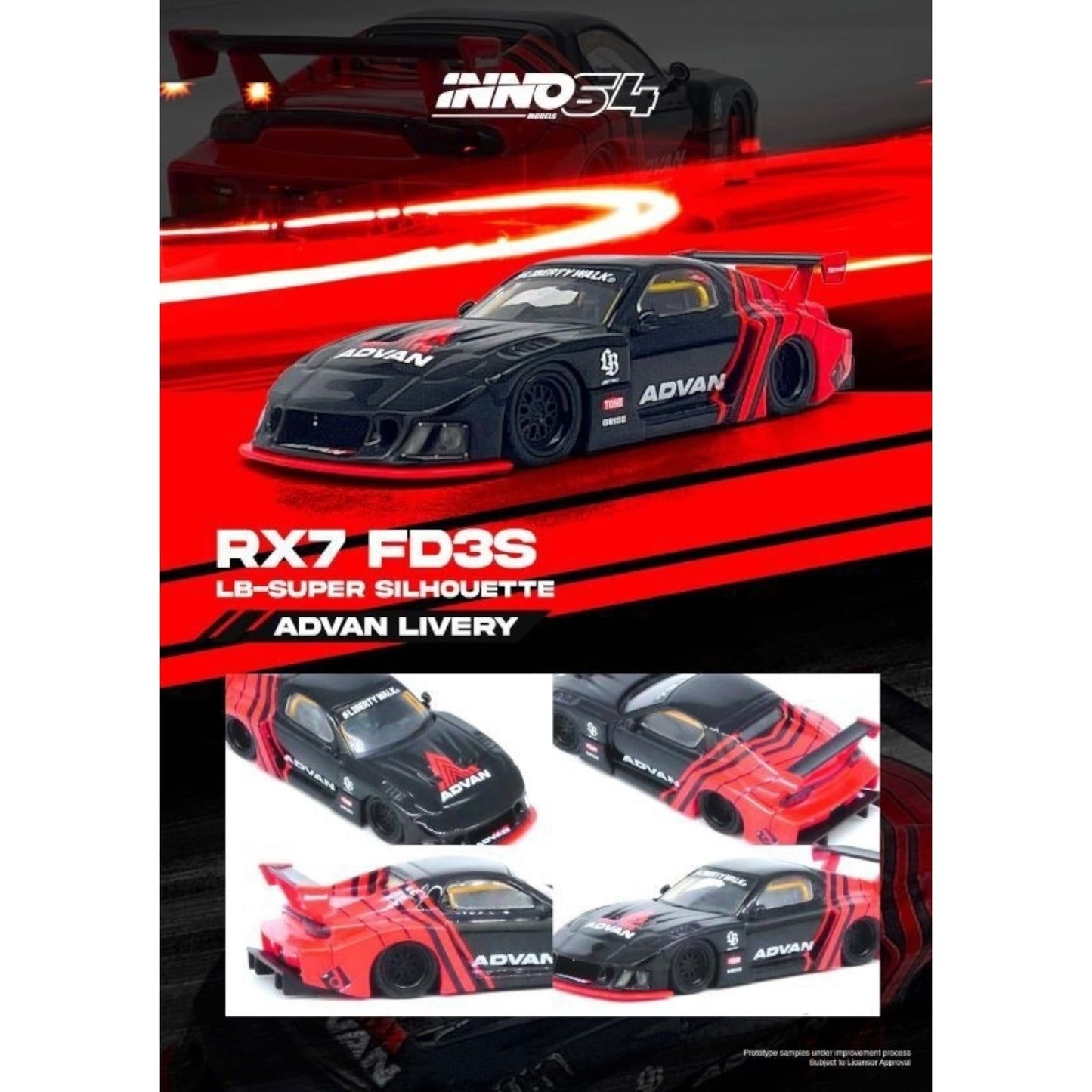 INNO64 - LBWK RX7 (FD3S) LB-SUPER SILHOUETTE "ADVAN LIVERY" - IN64-LBWK-RX7-05