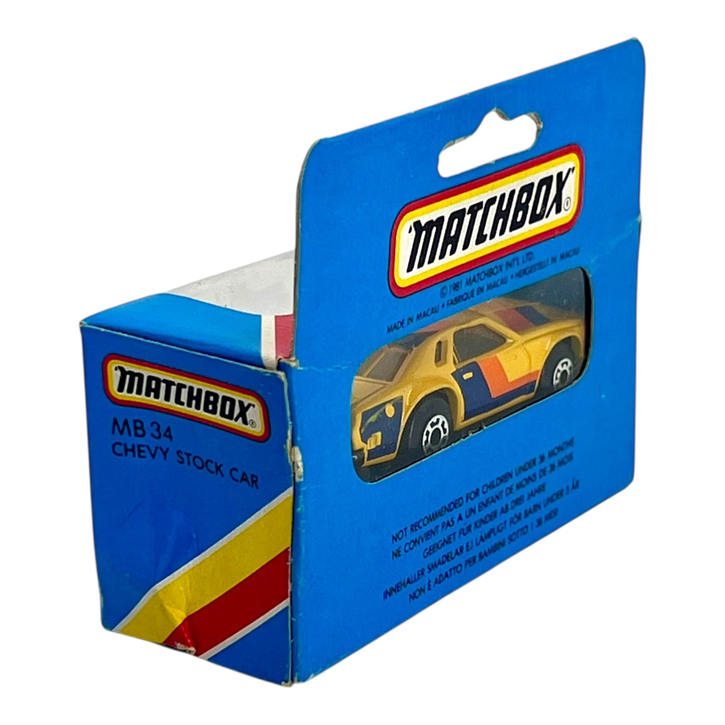 Matchbox Superfast - Chevy Stock Car, yellow - MB34 - Made in Macau 1981 - Mint