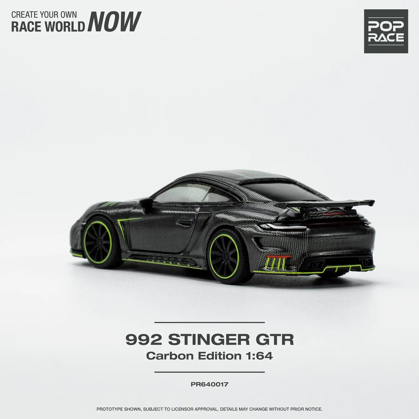 Pop Race - Porsche 992 Stinger GTR Carbon Edition, black - PR640017 - 1:64