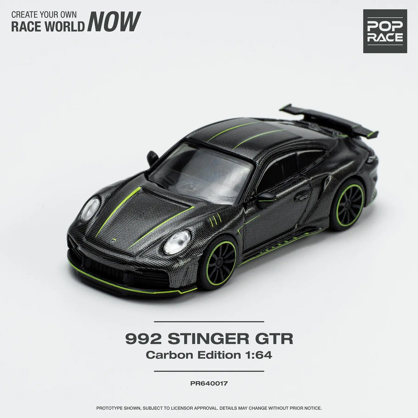 Pop Race - Porsche 992 Stinger GTR Carbon Edition, black - PR640017 - 1:64