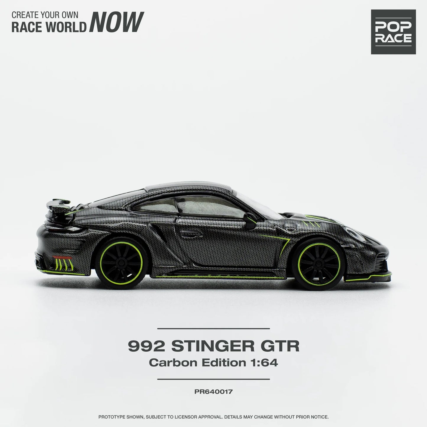 Pop Race - Porsche 992 Stinger GTR Carbon Edition, black - PR640017 - 1:64