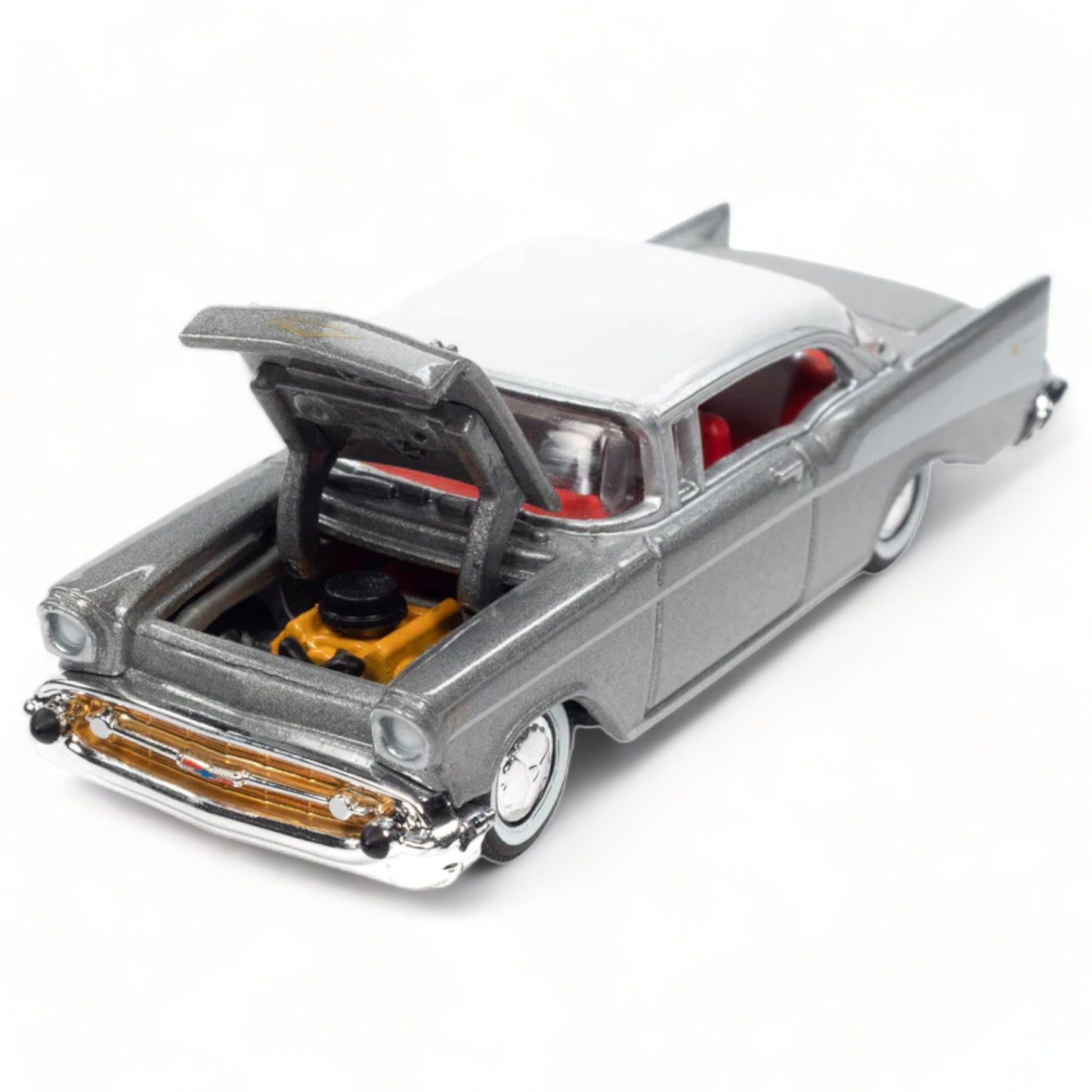 Racing Champions - 1957 Chevrolet Bel Air Hardtop, Inca Silver/White - RCSP023