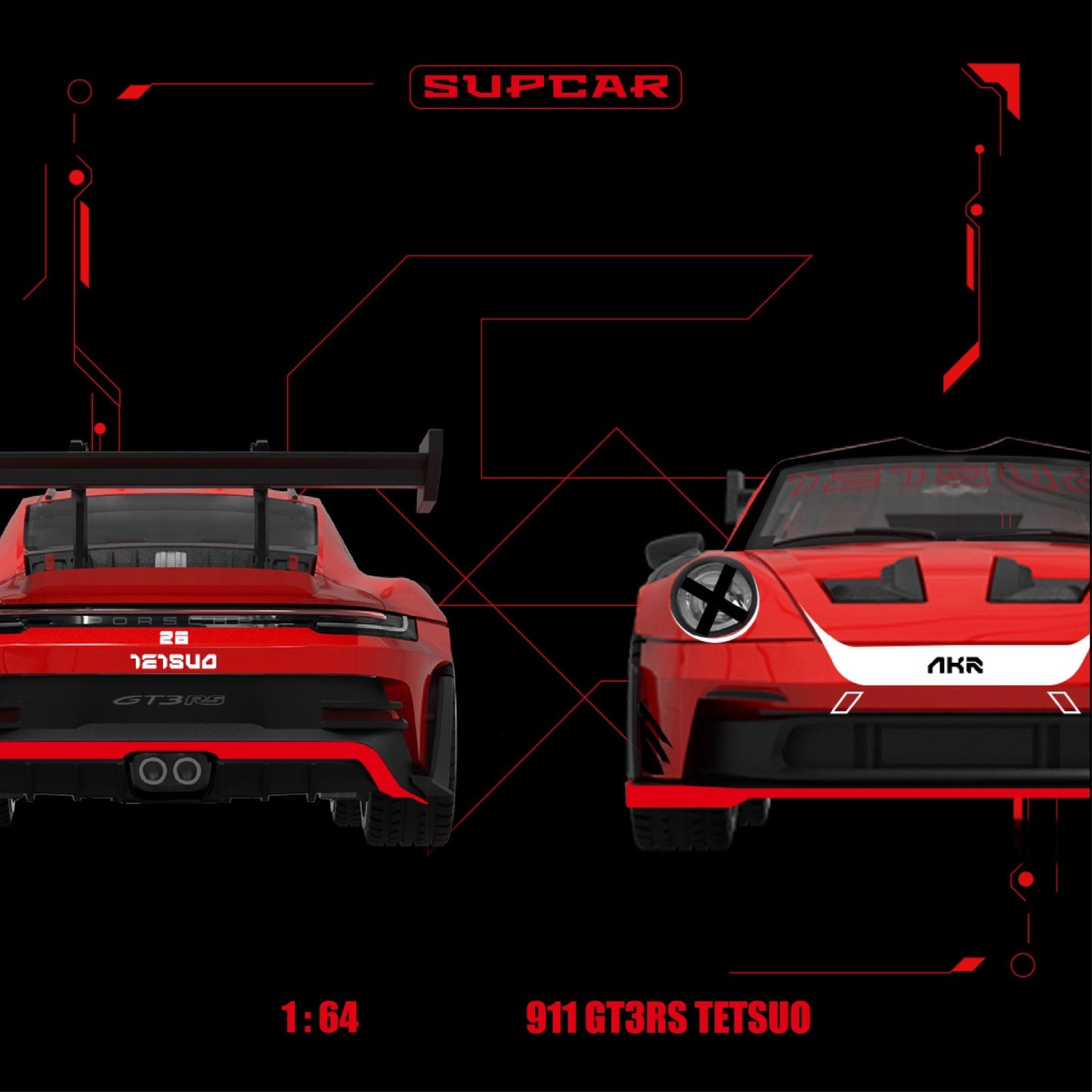 SuperCar - Pre-Order - Porsche 911 GT3 RS - Akira Red Hot Iron Bull - SC644650