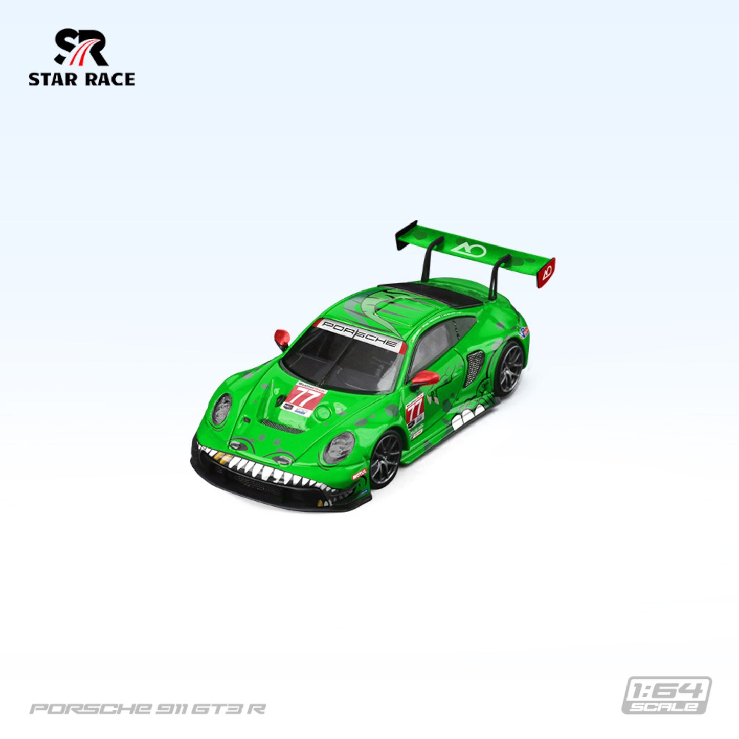 Star Race - Pre-Order - Porsche 911 GT3 R - Tyrannosaurus No. 77 green - SR64020