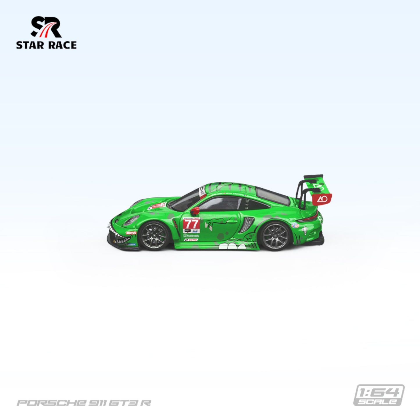 Star Race - Pre-Order - Porsche 911 GT3 R - Tyrannosaurus No. 77 green - SR64020