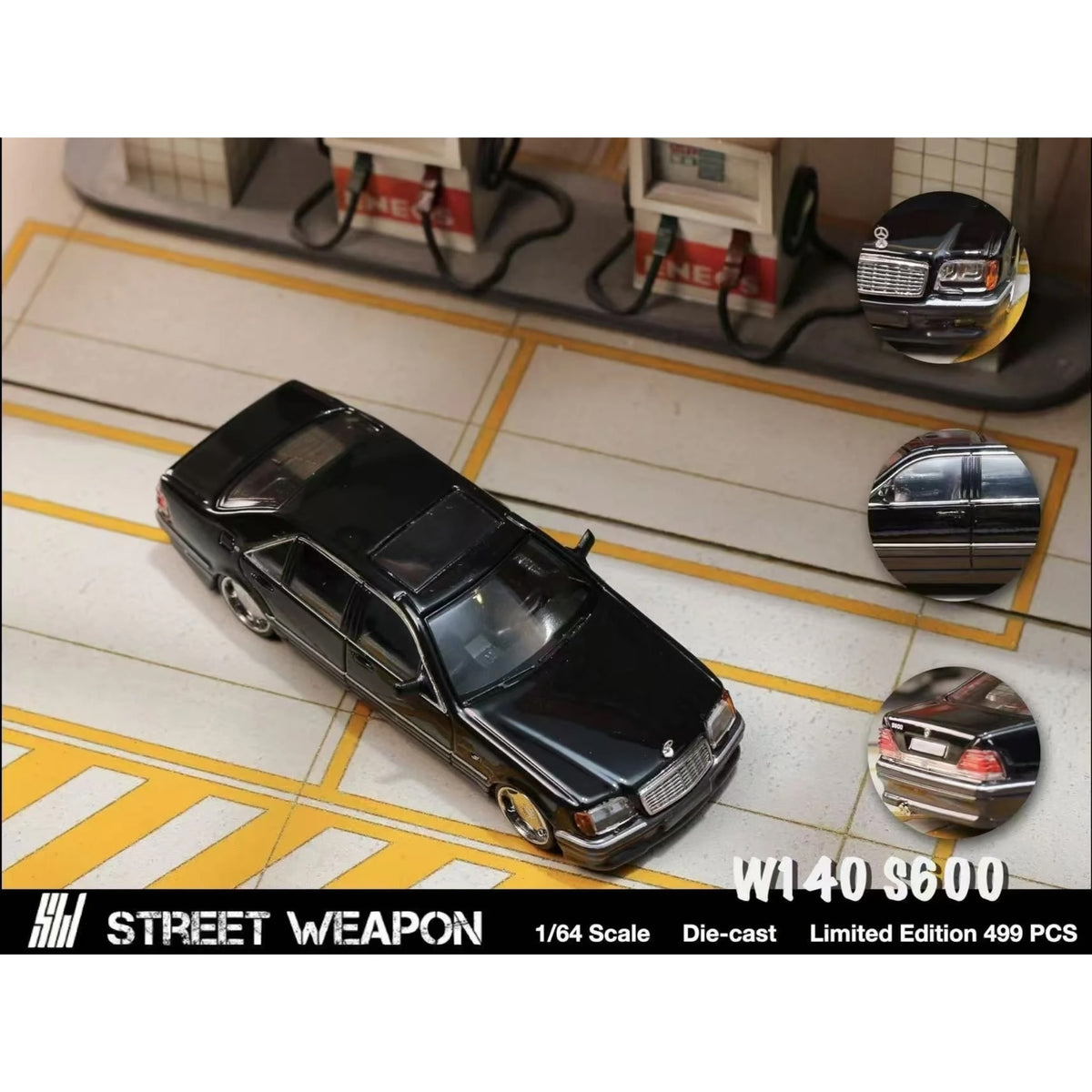 StreetWeapon - Pre-Order - Mercedes-Benz W140, black/grey - STW235