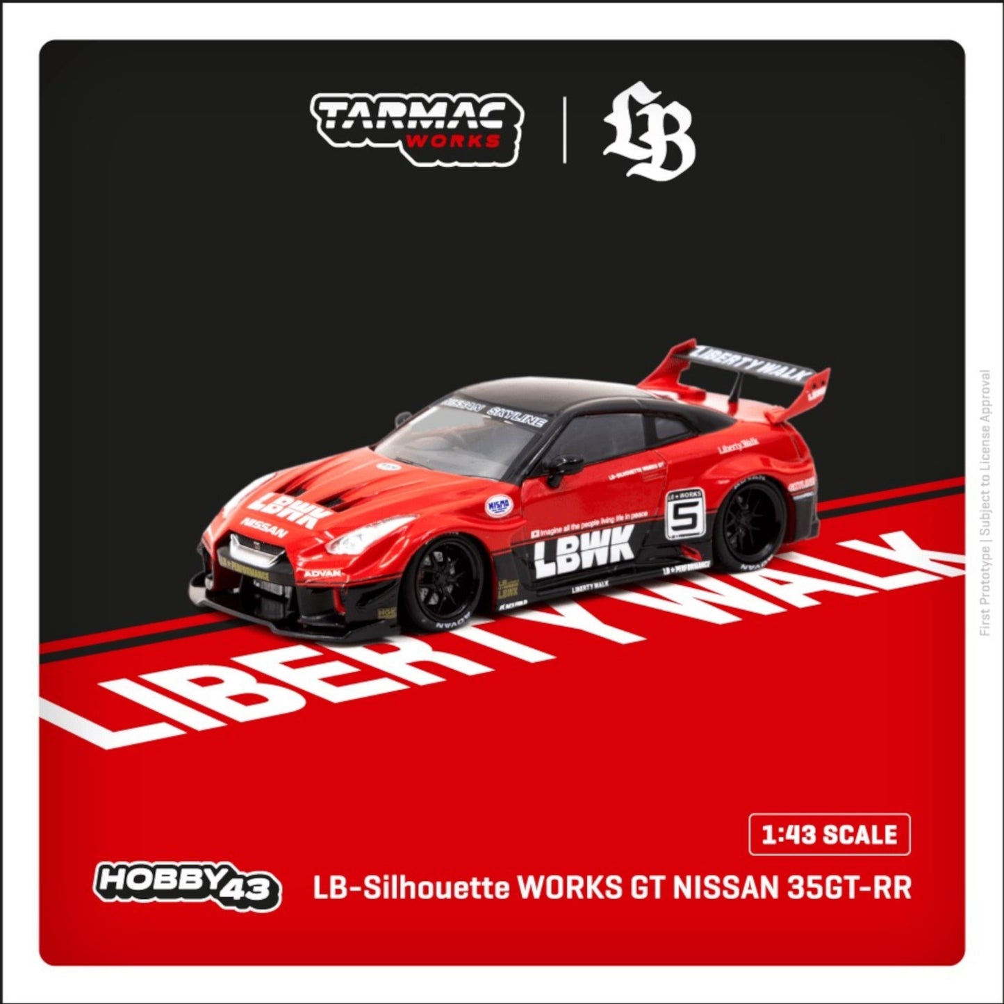 Tarmac Works - LB-Silhouette Works GT Nissan 35GT-RR, red-black - Hobby43 - T43-022-SIL