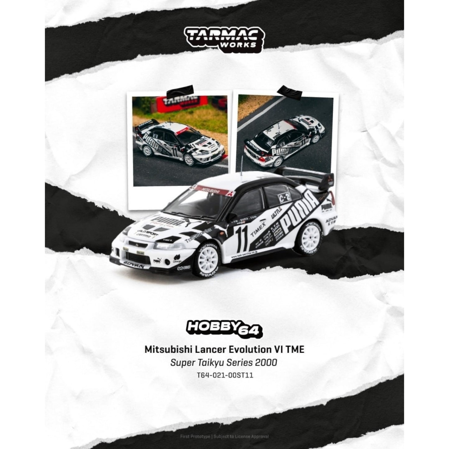Tarmac Works - Pre-Order - Mitsubishi Lancer Evolution VI TME Super Taikyu Series 2000 - T64-021-00ST11