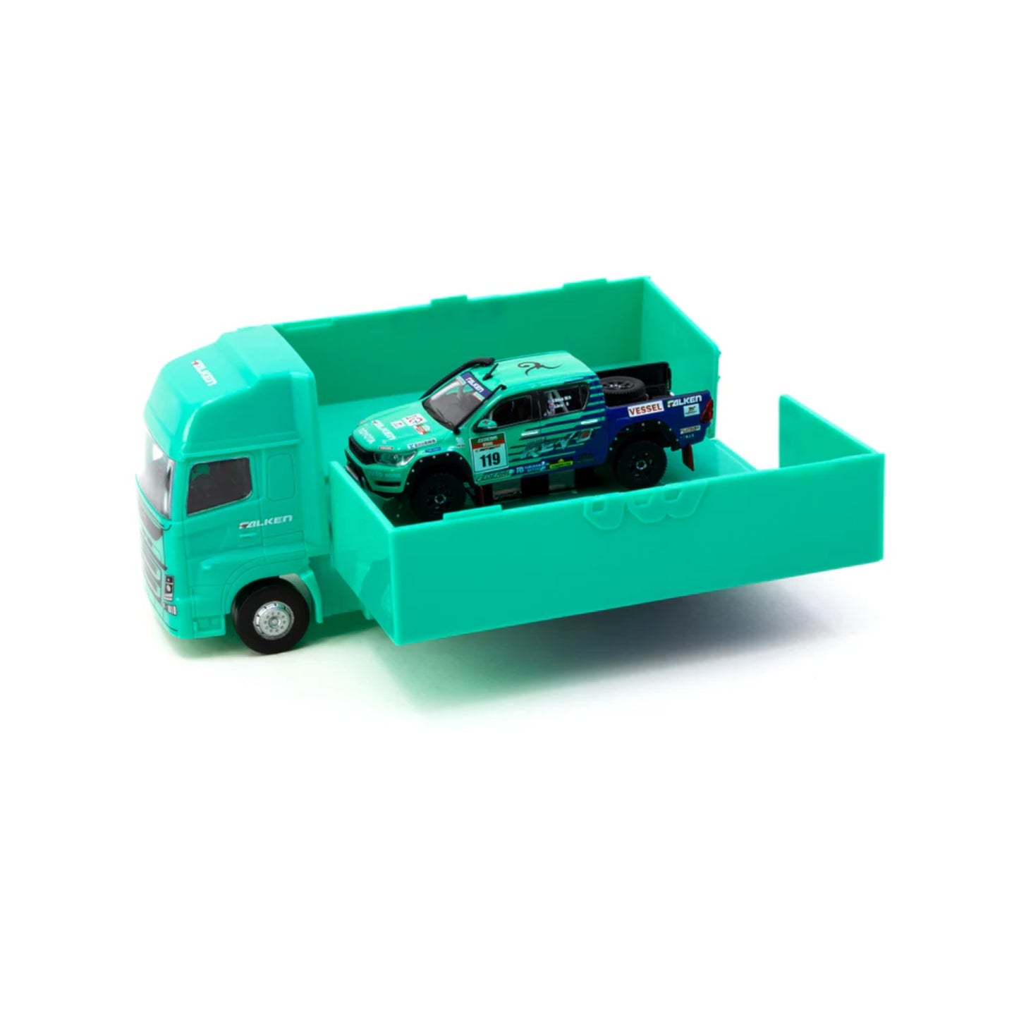 Tarmac Works - 2017 Toyota Hilux AXCR Swith mit Truck - Falken Tyres - T64-041-FAL