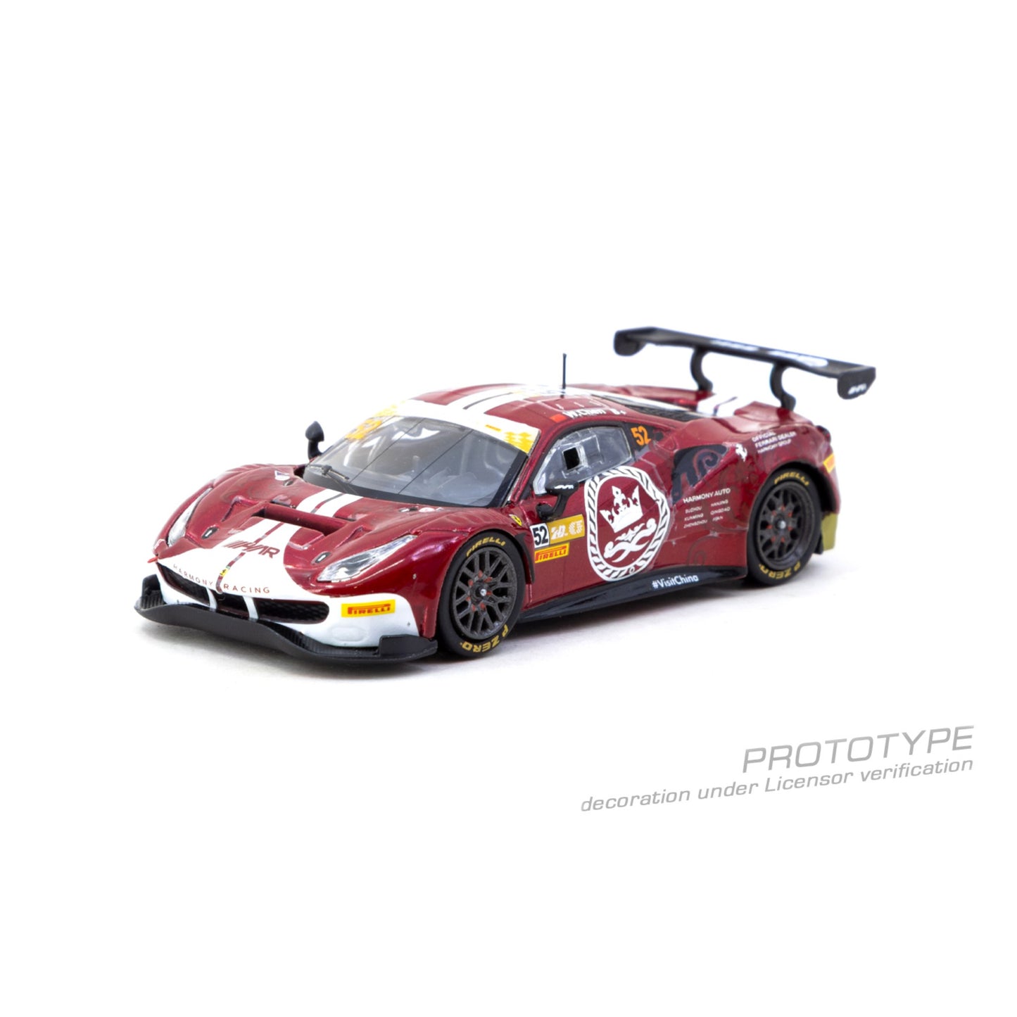 Tarmac Works - Pre-Order - 2023 Ferrari 488 GT3 #52 Chen Weian Macau GT - T64-072-23MGP52