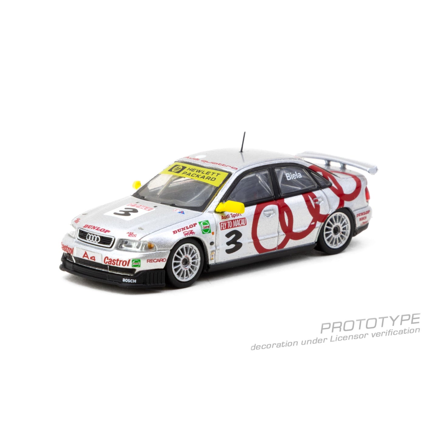Tarmac Works - Pre-Order - 1996 Audi A4 Quattro #3 Frank Biela Macau Guia Race Winner - T64-077-96MGP03