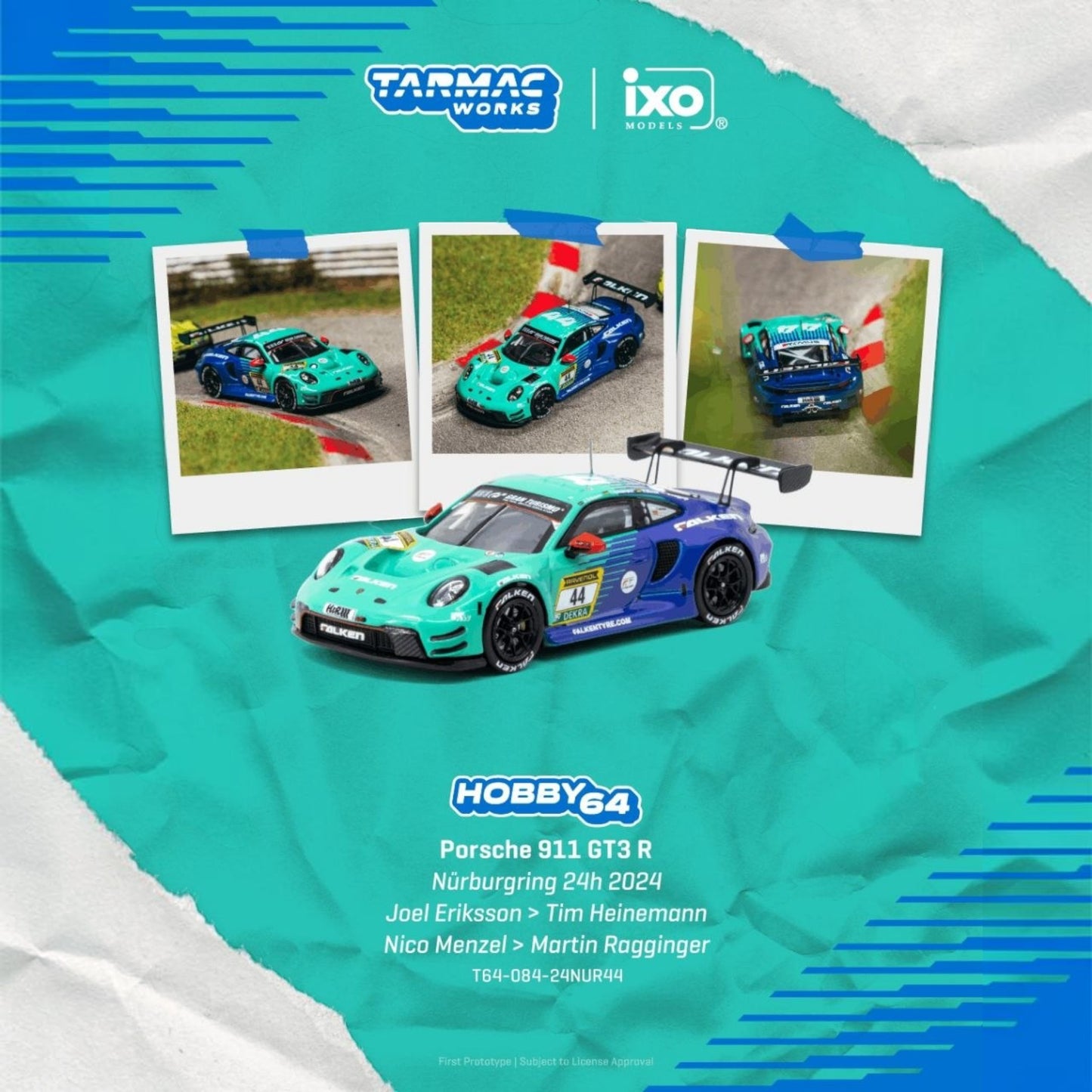 Tarmac Works - Pre-Order - 2024 Porsche 911 (992) GT3 R #44 - T64-084-24NUR44