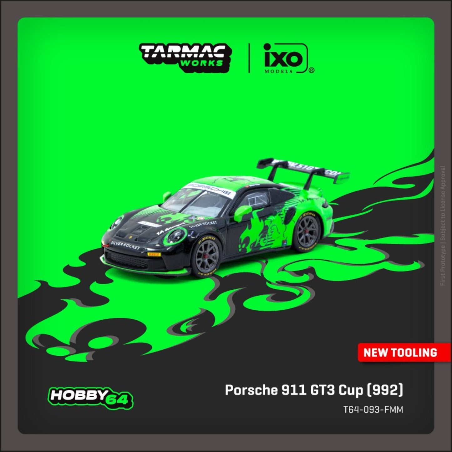 Tarmac Works - Pre-Order - Porsche 911 GT3 Cup (992) Fire Monkey Motorsport - T64-093-FMM