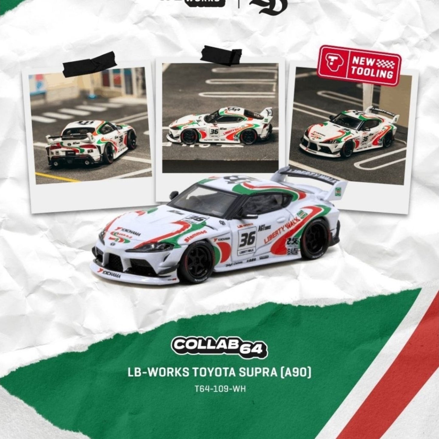 Tarmac Works - Pre-Order - 2024 Toyota Supra (A90) LB-Works Castrol Tribute - T64-109-WH