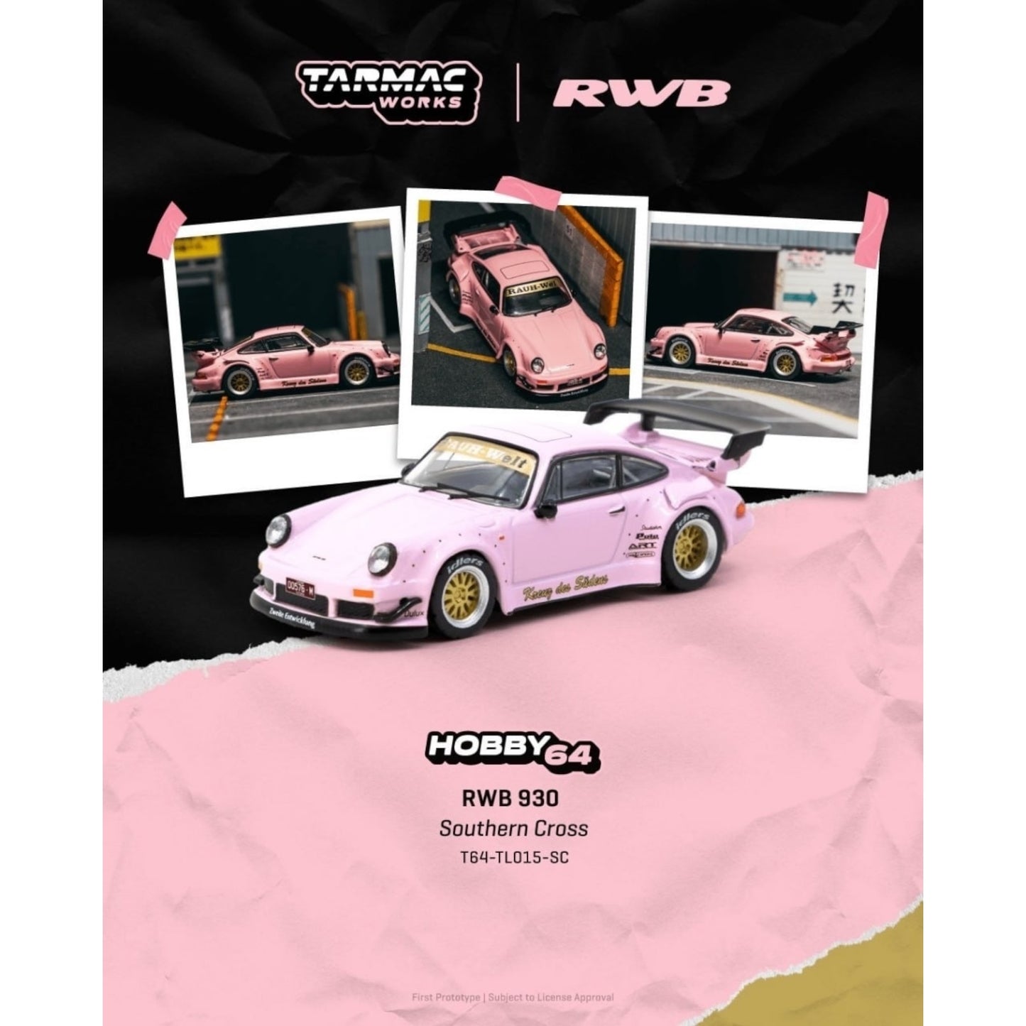 Tarmac Works - Pre-Order - RWB 930 Southern Cross, pink - T64-TL015-SC