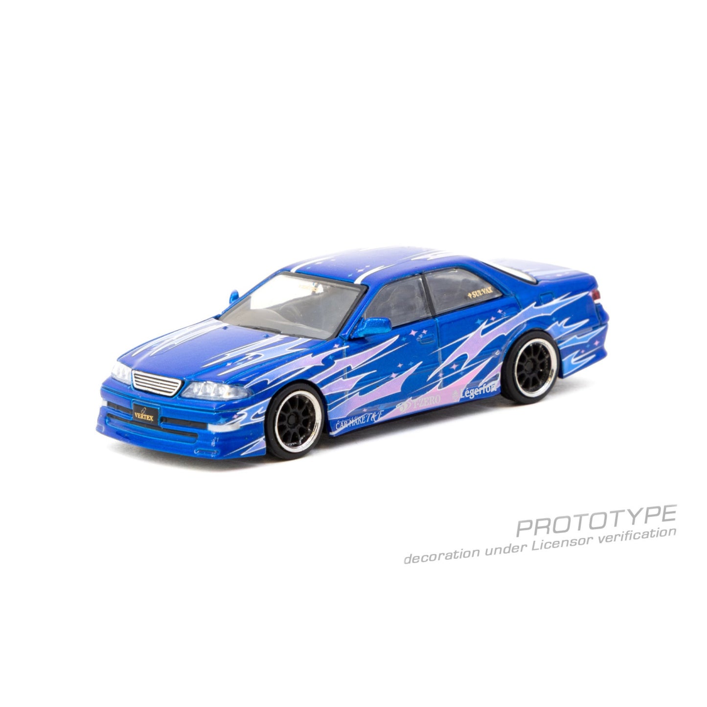 Tarmac Works - Pre-Order - VERTEX Toyota Mark II JZX100, blue metallic - T64G-024-BL