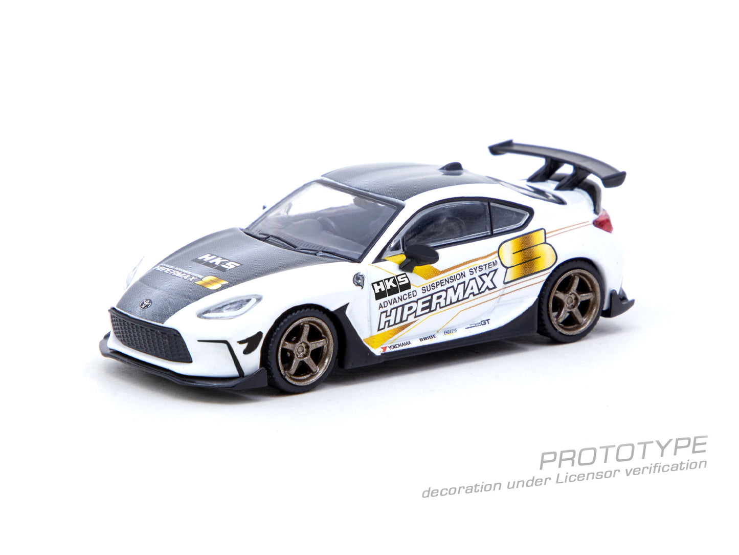 Tarmac Works - HKS Toyota GR86 HKS Hipermax, white/black - 1:64 - T64G-038-WH