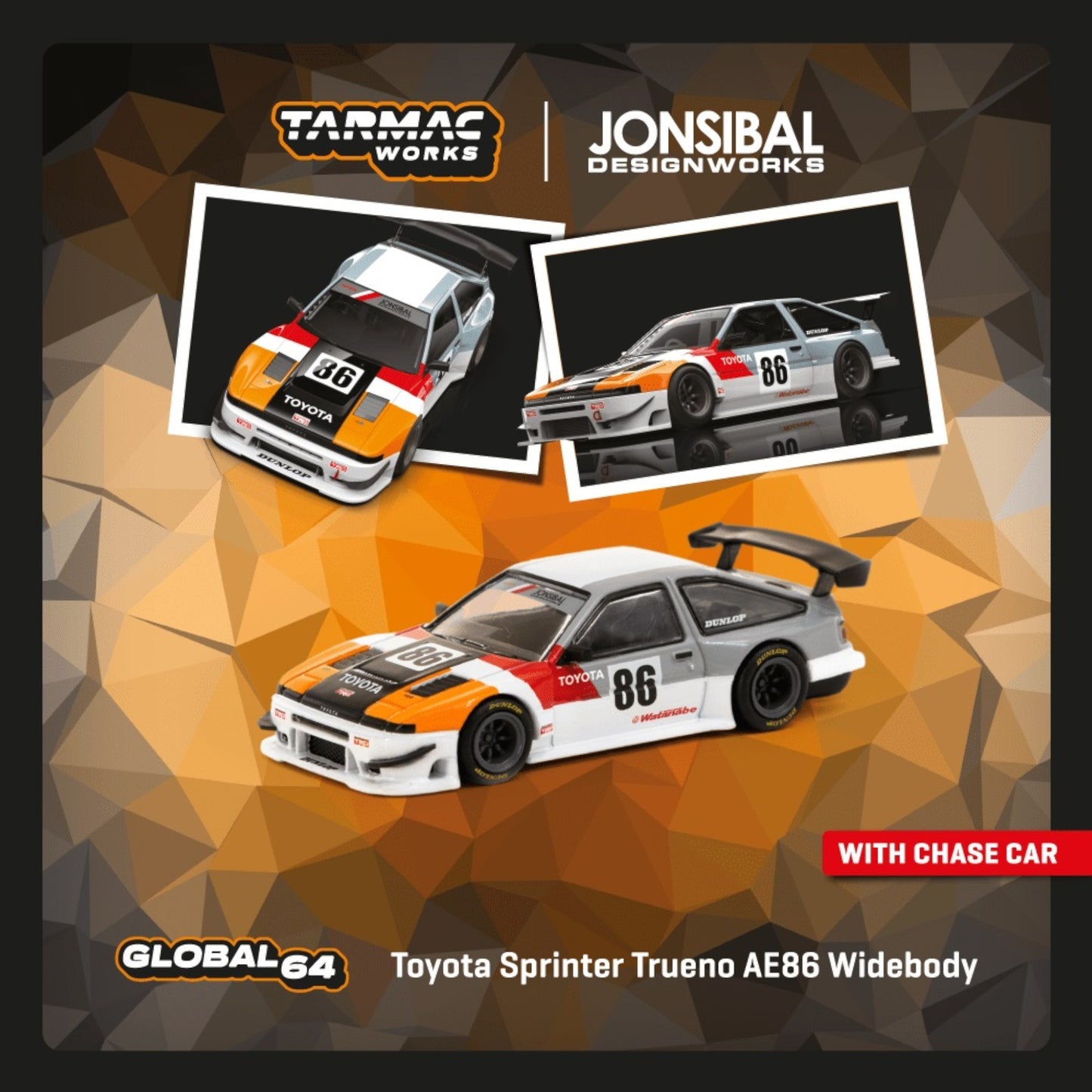 Tarmac Works - Toyota Sprinter Trueno AE86 Widebody - Jonsibal - T64G-060-TRD