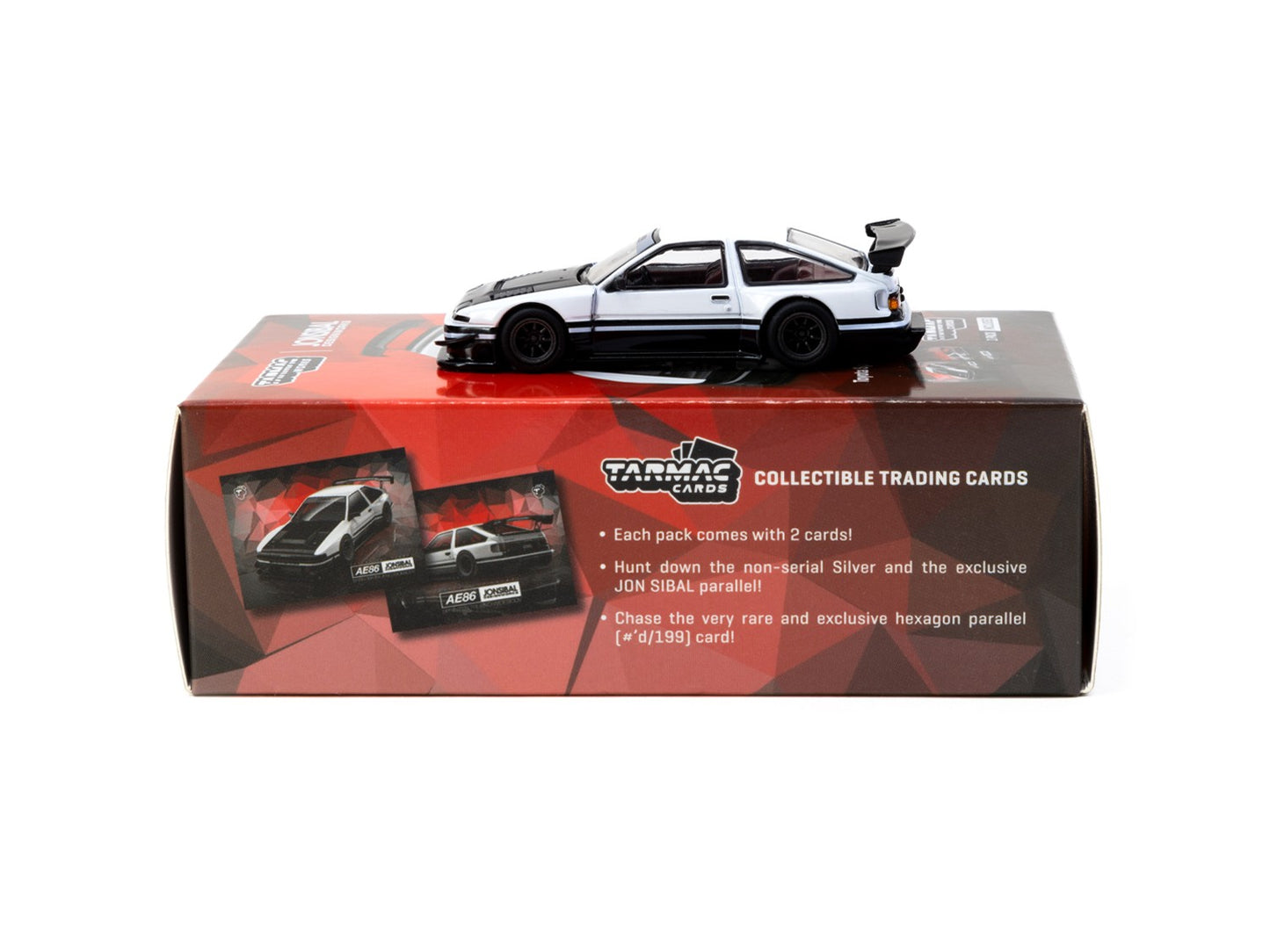 Tarmac Works - Toyota Sprinter Trueno AE86 Widebody by Jon Sibal, white/black - T64G-060-WB
