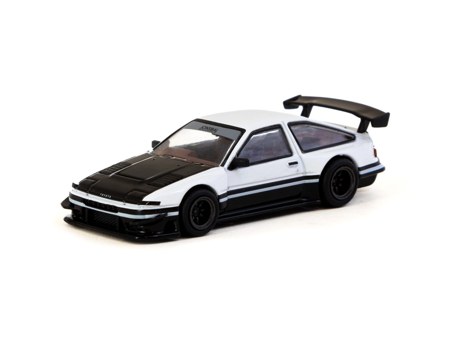 Tarmac Works - Toyota Sprinter Trueno AE86 Widebody by Jon Sibal, white/black - T64G-060-WB