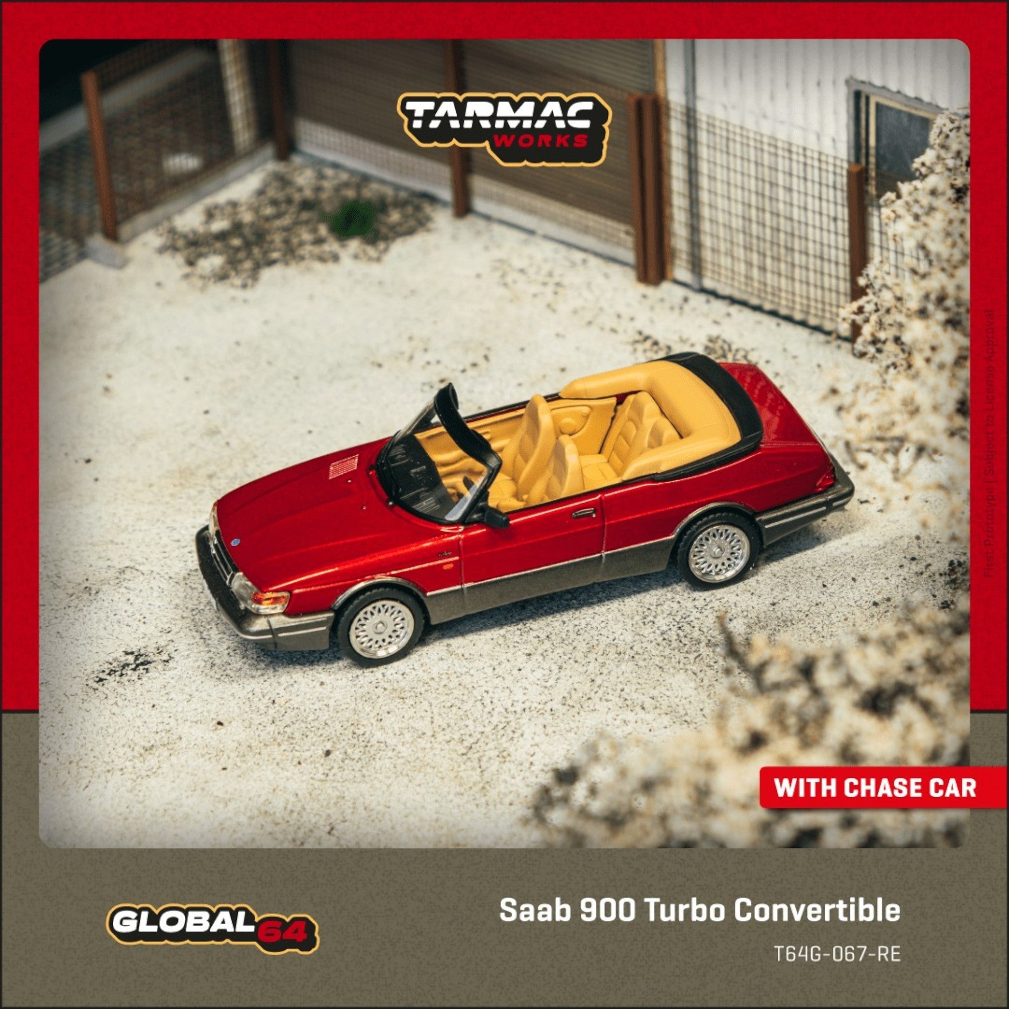 Tarmac Works - Pre-Order - Saab 900 Turbo Convertible, red - T64G-067-RE