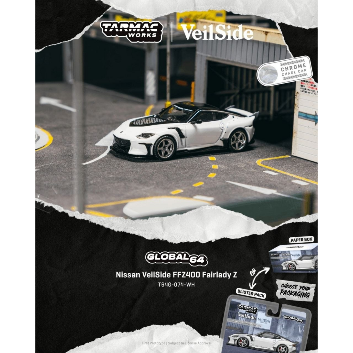 Tarmac Works - Pre-Order - Nissan VeilSide FFZ400 Fairlady Z White - T64G-074-WH