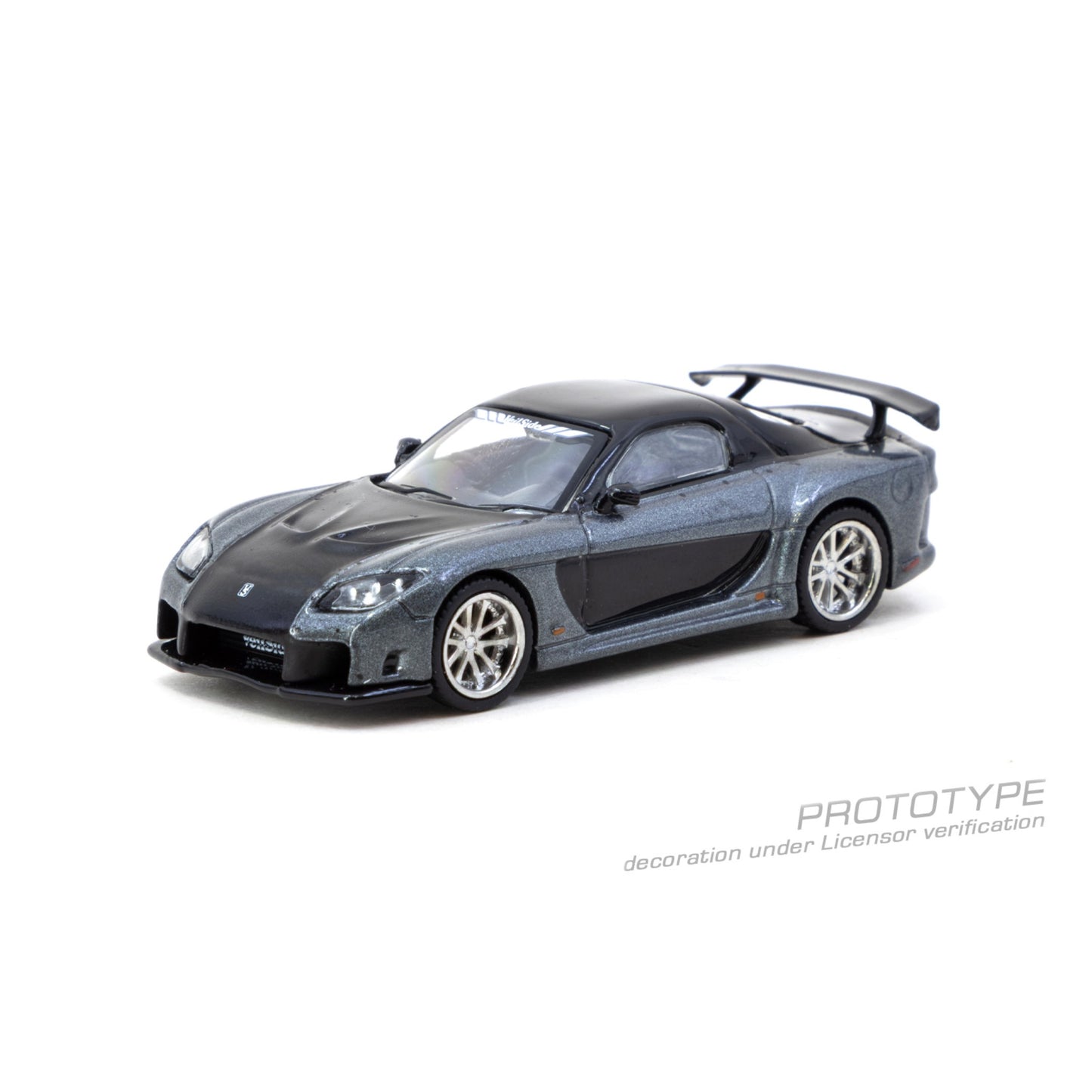 Tarmac Works - Pre-Order - Mazda RX-7 VeilSide Fortune7 grey metallic/black - T64G-075-GY
