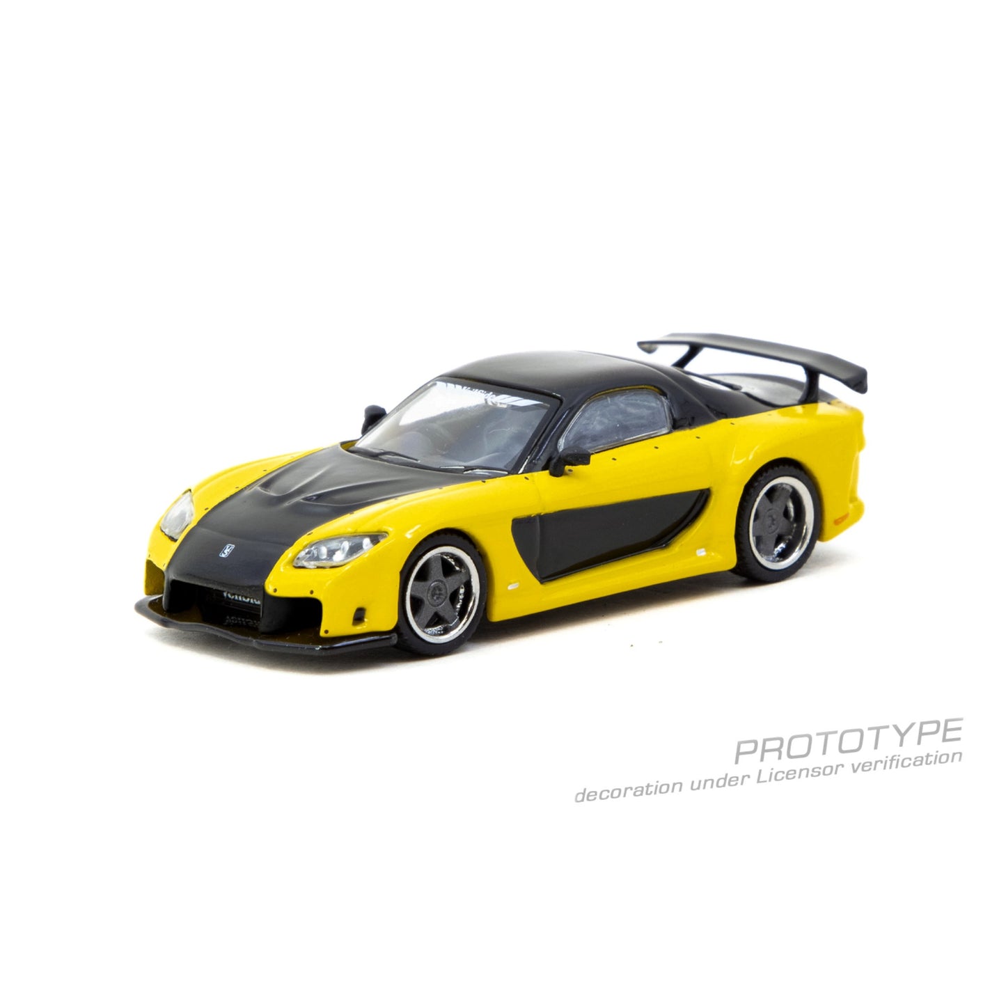 Tarmac Works - Pre-Order - Mazda RX-7 VeilSide Fortune7, yellow/black - T64G-075-YE