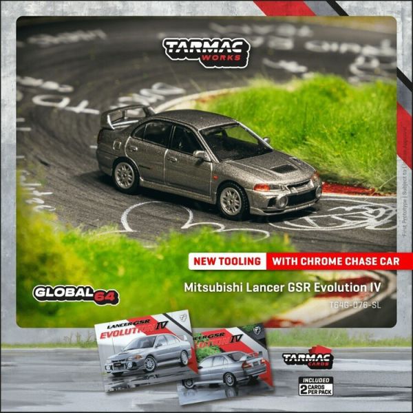 Tarmac Works - Mitsubishi Lancer GSR Evolution IV, silver - T64G-076-SL