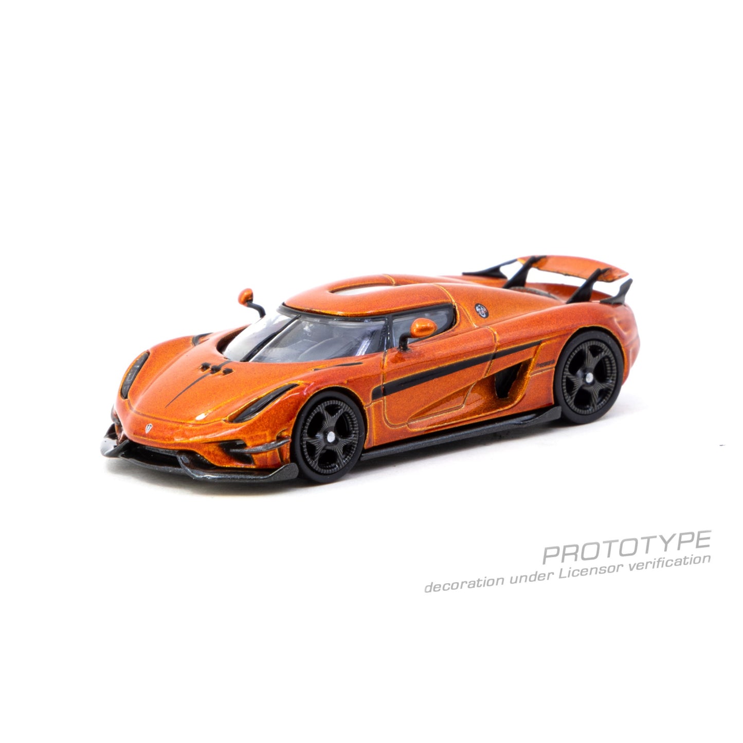 Tarmac Works - Pre-Order - Koenigsegg Regera, orange metallic/black stripes - T64G-TL017-OR