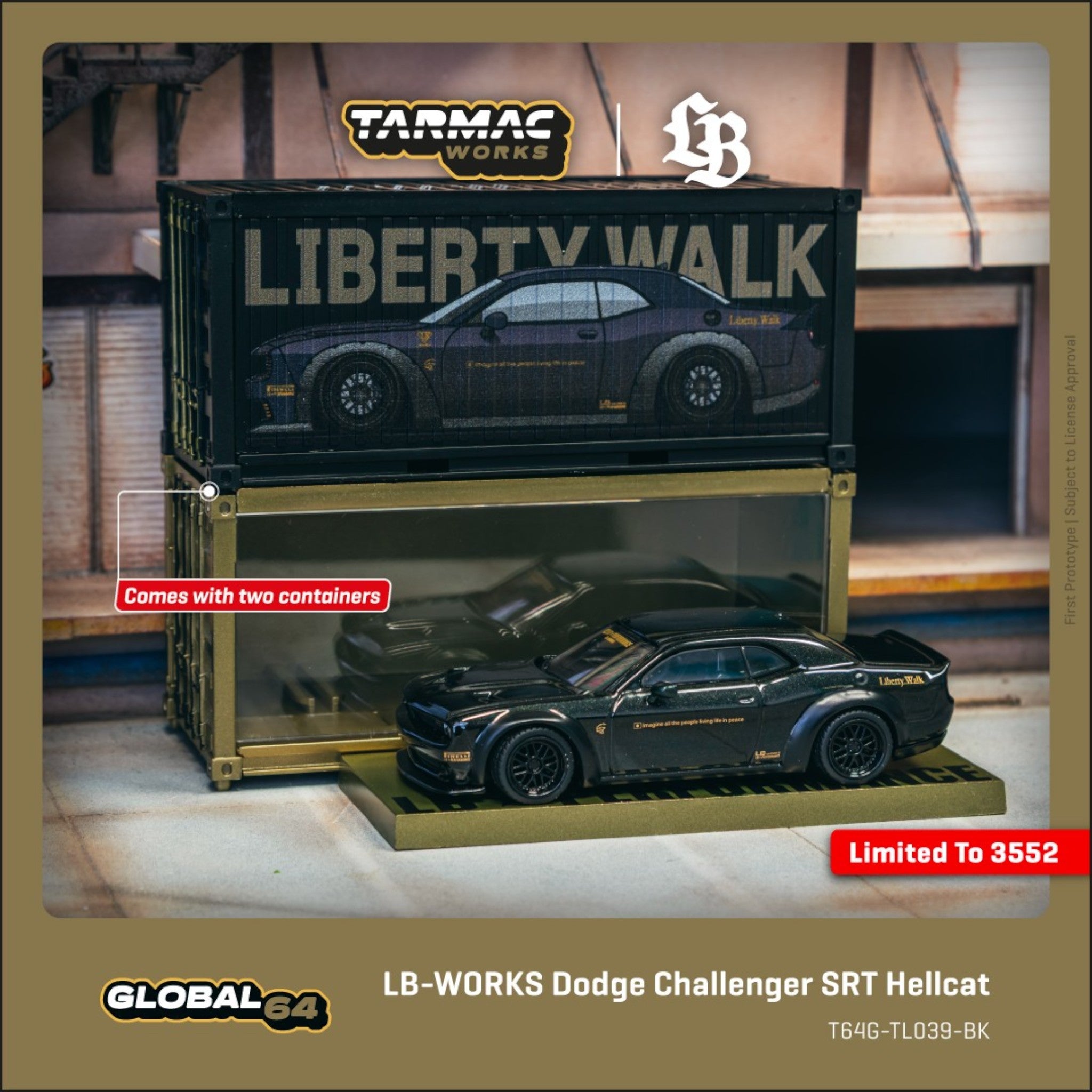 Tarmac Works - Pre-Order - Dodge Challenger SRT Hellcat *LB-WORKS* - T64G-TL039-BK