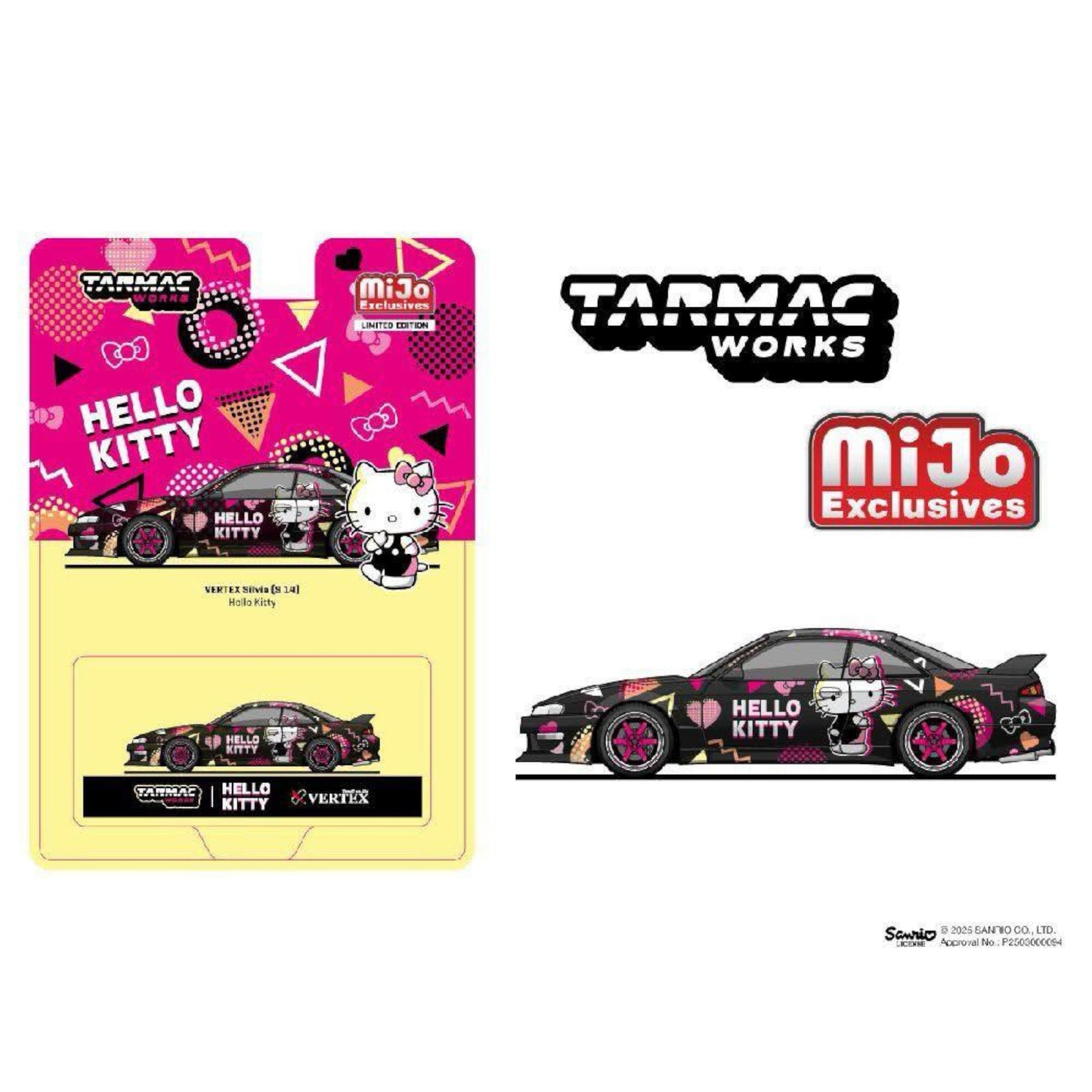 Tarmac Works - Pre-Order - VERTEX Silvia S14, Hello Kitty - T64G-018-HK - Mijo Exclusive