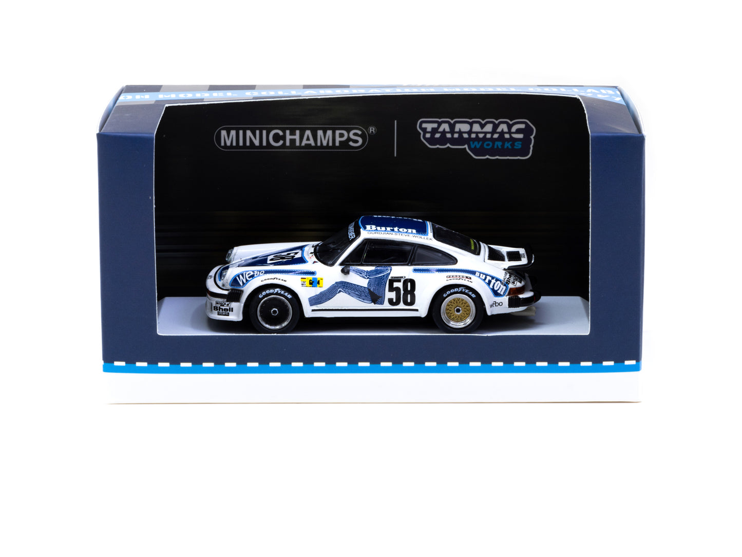 Tarmac Works x Minichamps - Porsche 934 #58 24h Le Mans 1977 - T64MC-003-BUR