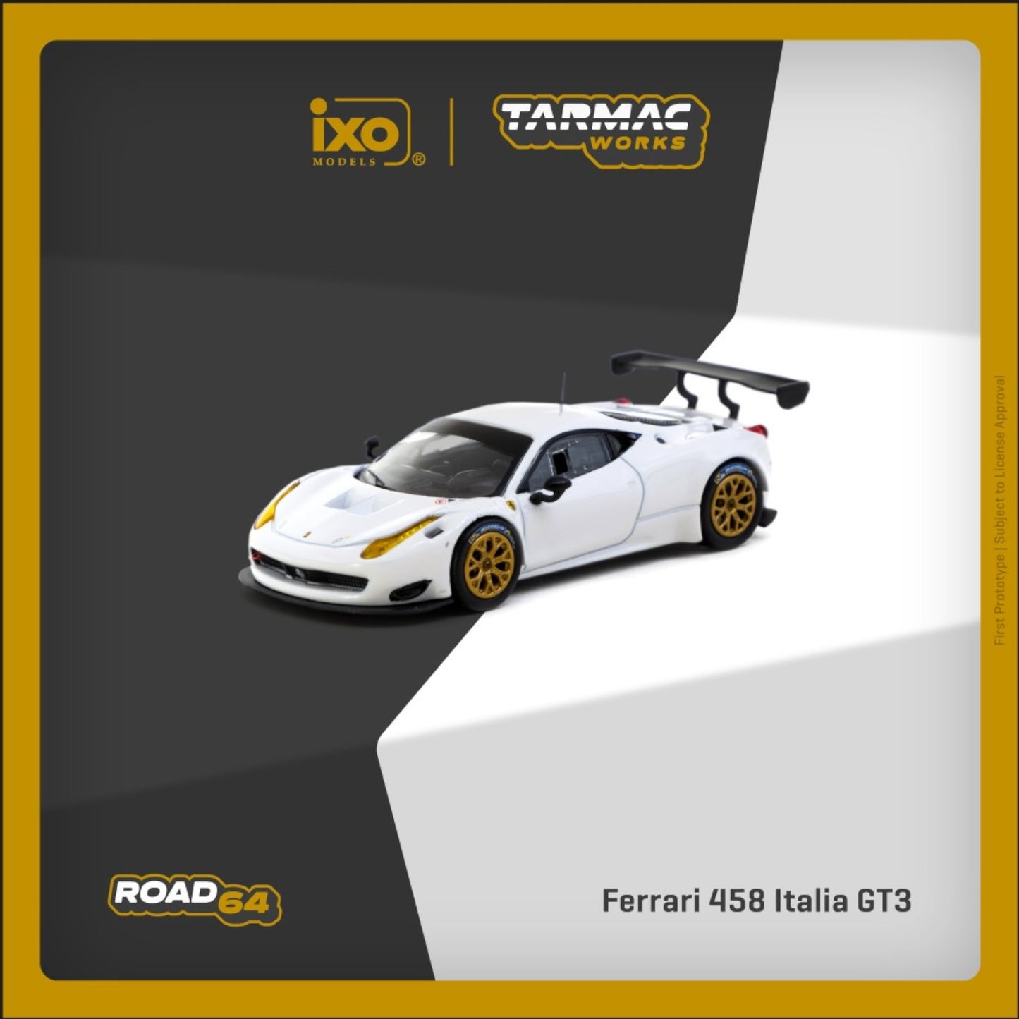 Tarmac Works - Pre-Order - Ferrari 458 Italia GT3, white - T64R-074-WH