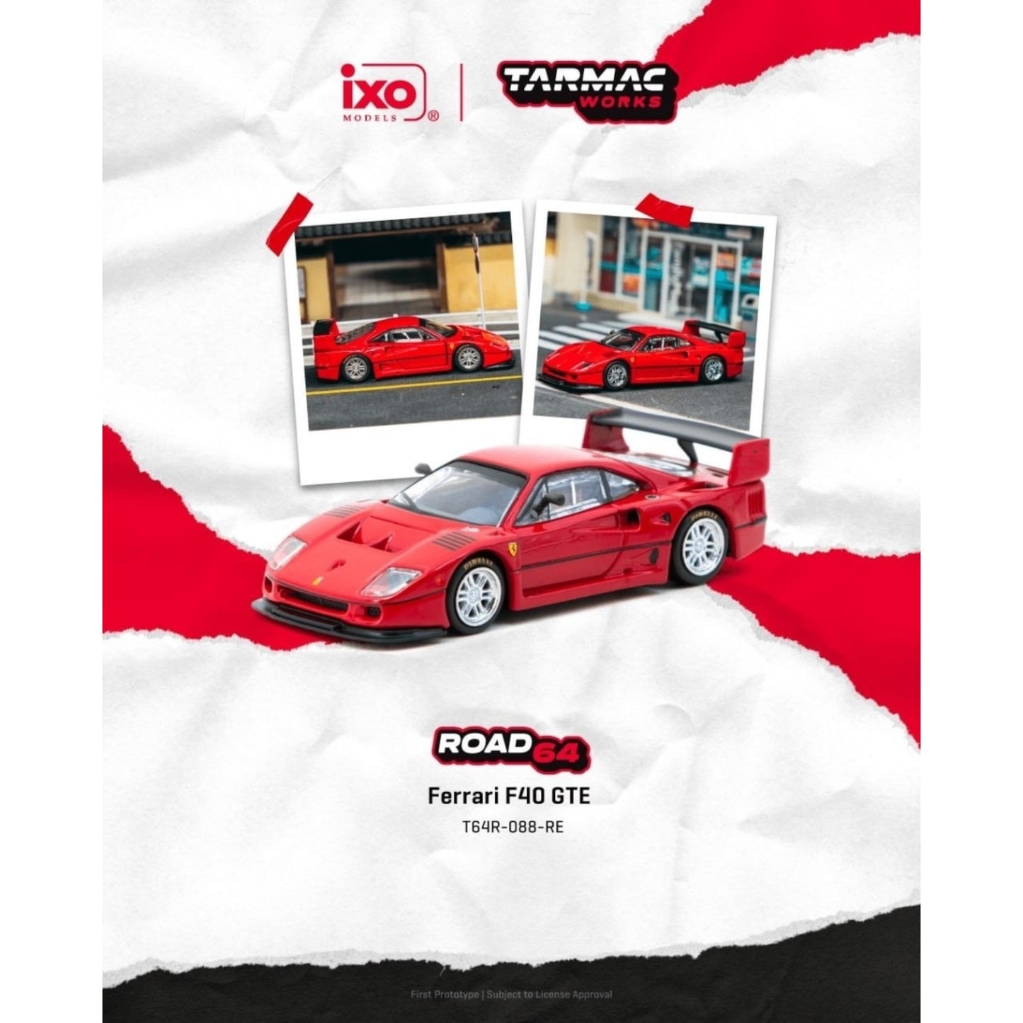 Tarmac Works - Pre-Order - Ferrari F40 GTE, red - T64R-088-RE
