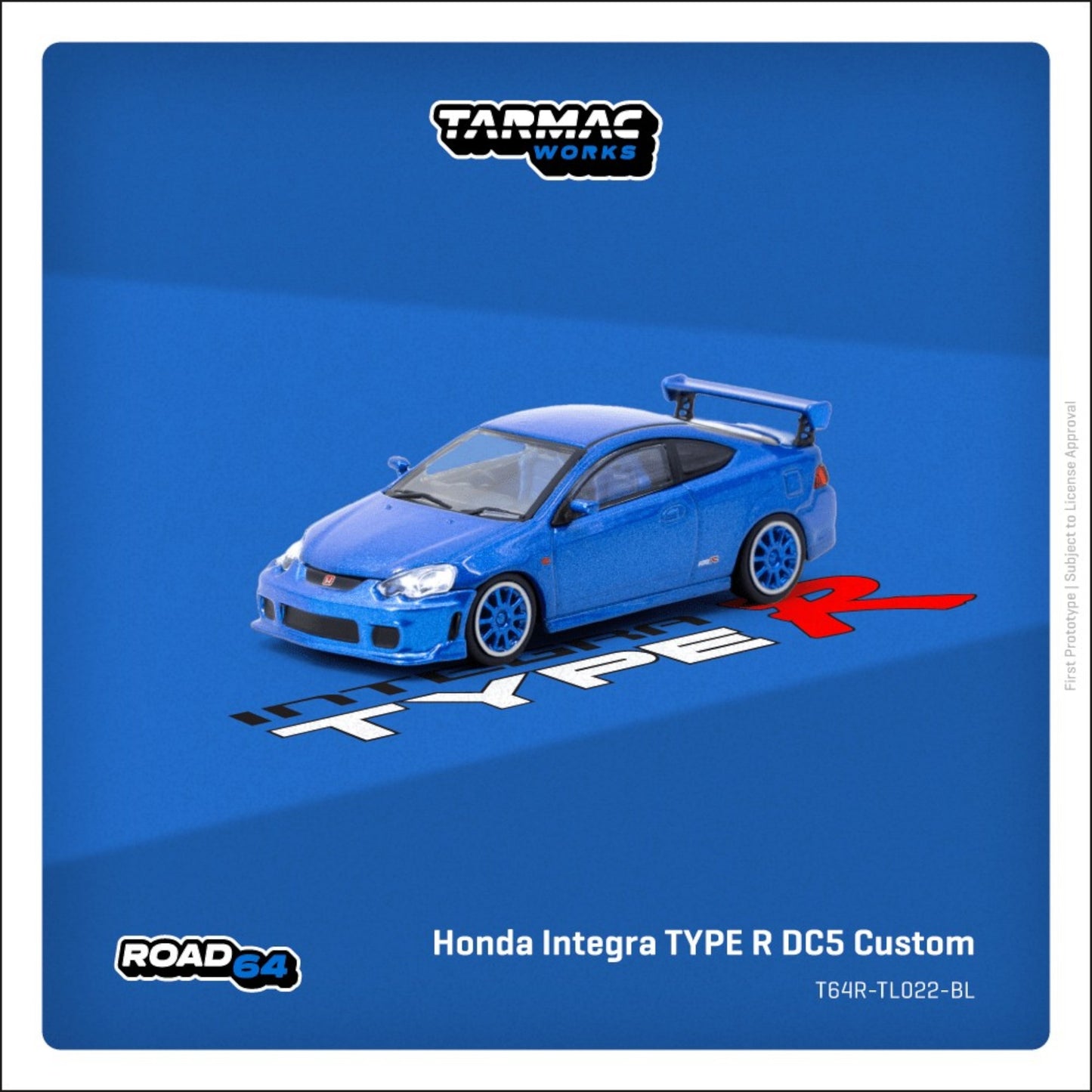 Tarmac Works - Pre-Order - Honda Integra TYPE R DC5 Custom, blue metallic - T64R-TL022-BL