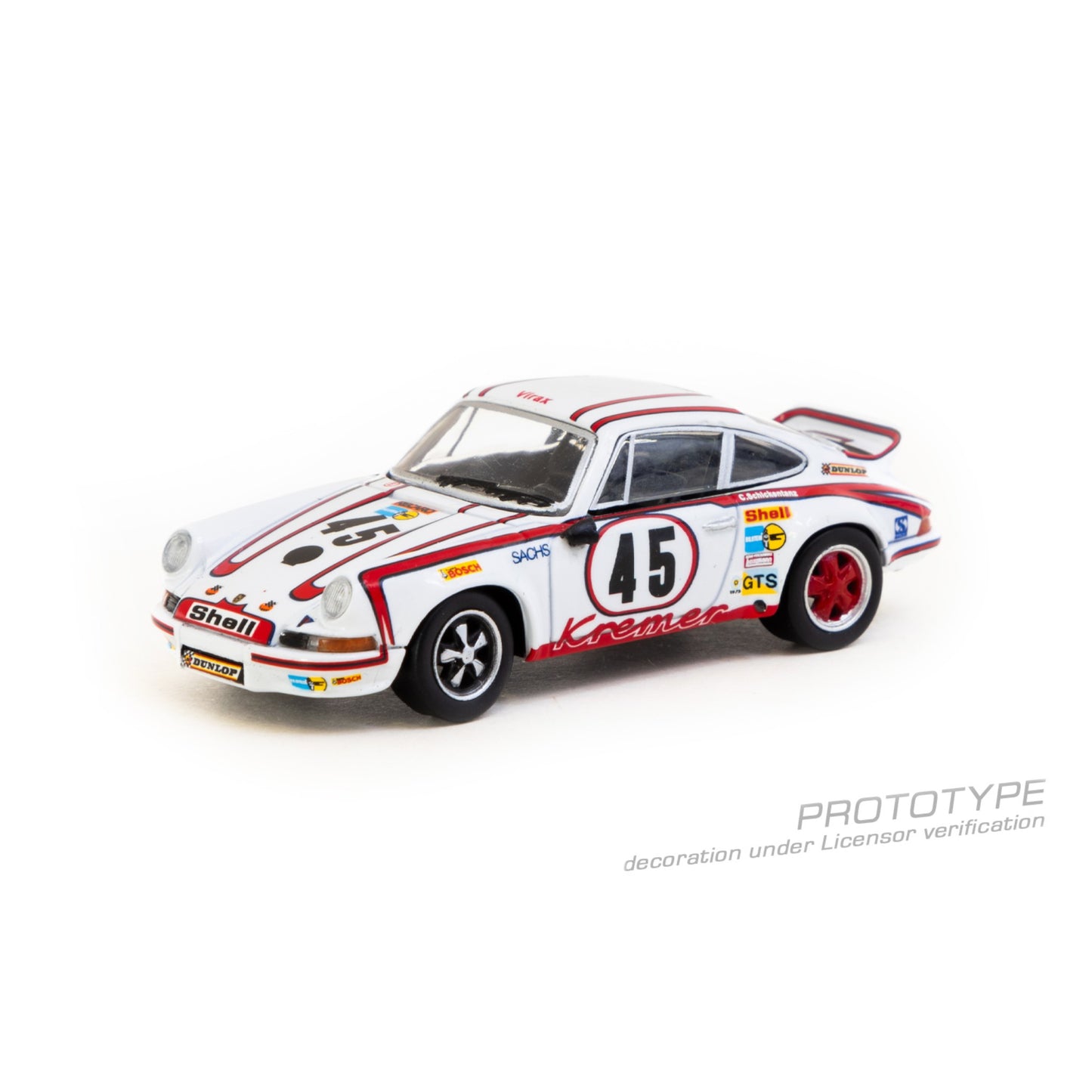 Tarmac Works - Pre-Order - 1973 Porsche 911 Carrera RSR 2.8 24h Le Mans #45 Winner, white/red - T64S-023-73LM45
