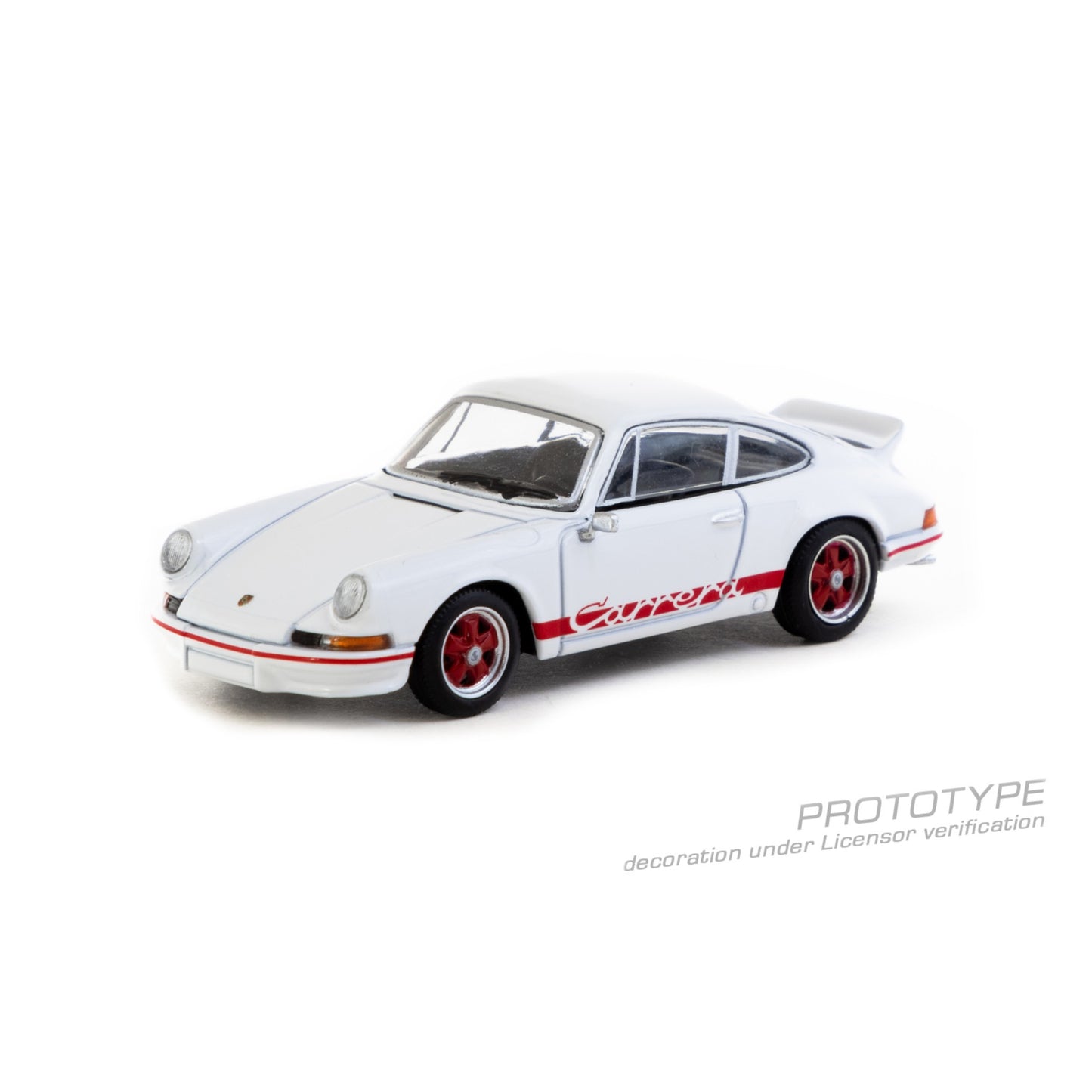 Tarmac Works x Schuco - Pre-Order - Porsche 911 Carrera RS 2.7 Lightweight, white/red - T64S-023-WR