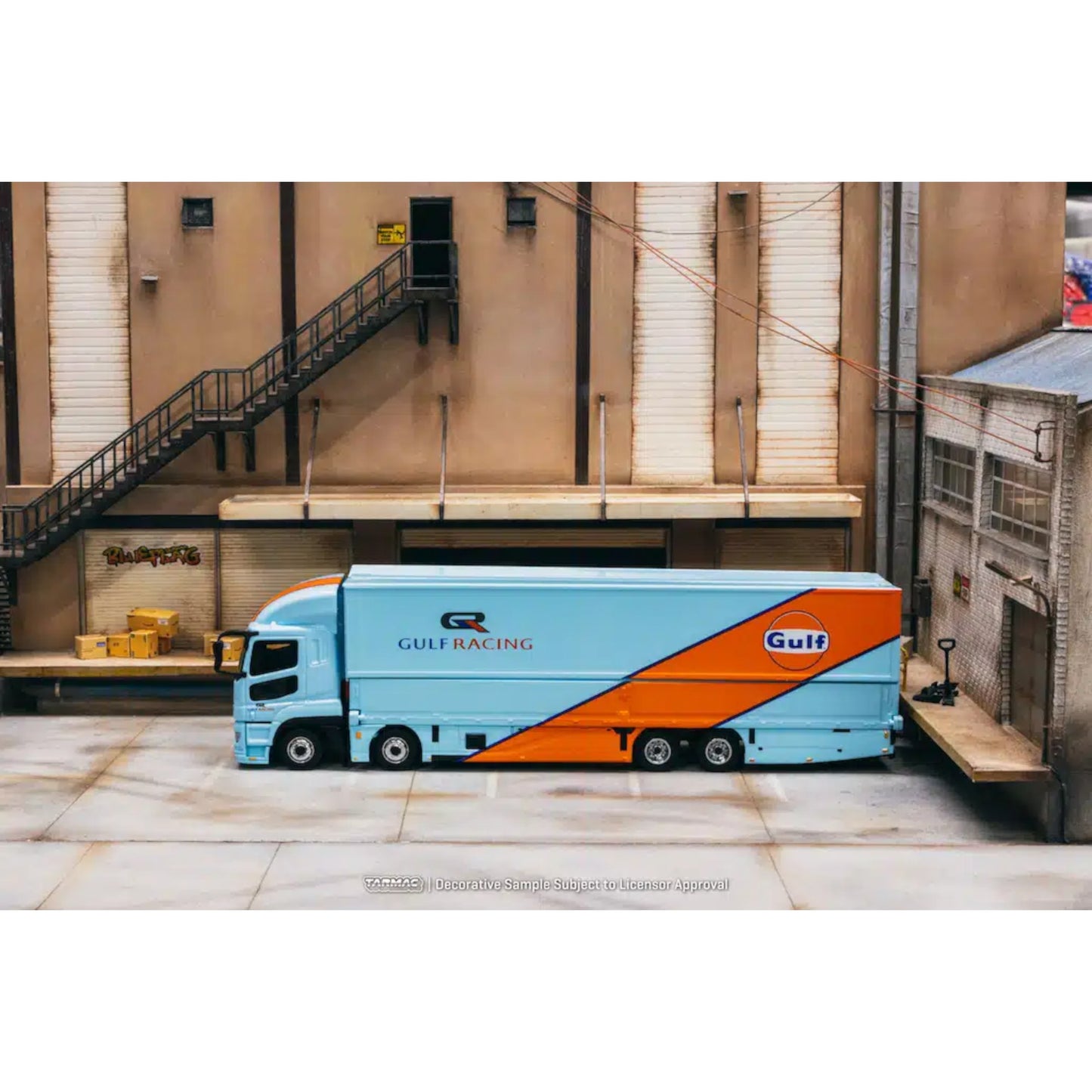 Tarmac Works - Mitsubishi Fuso Super Great Truck *GULF Racing*, blue/orange - 1:64 - T64T-TL001-GULF