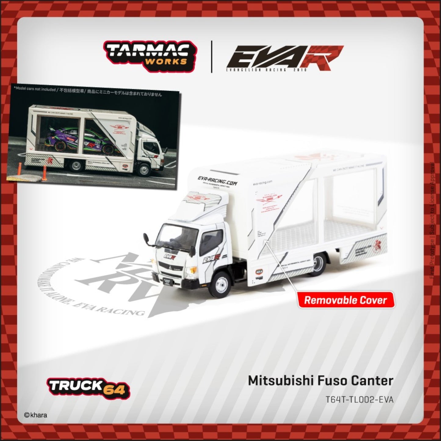 Tarmac Works - Pre-Order - Mitsubishi Fuso Canter EVA Racing, white - T64T-TL002-EVA