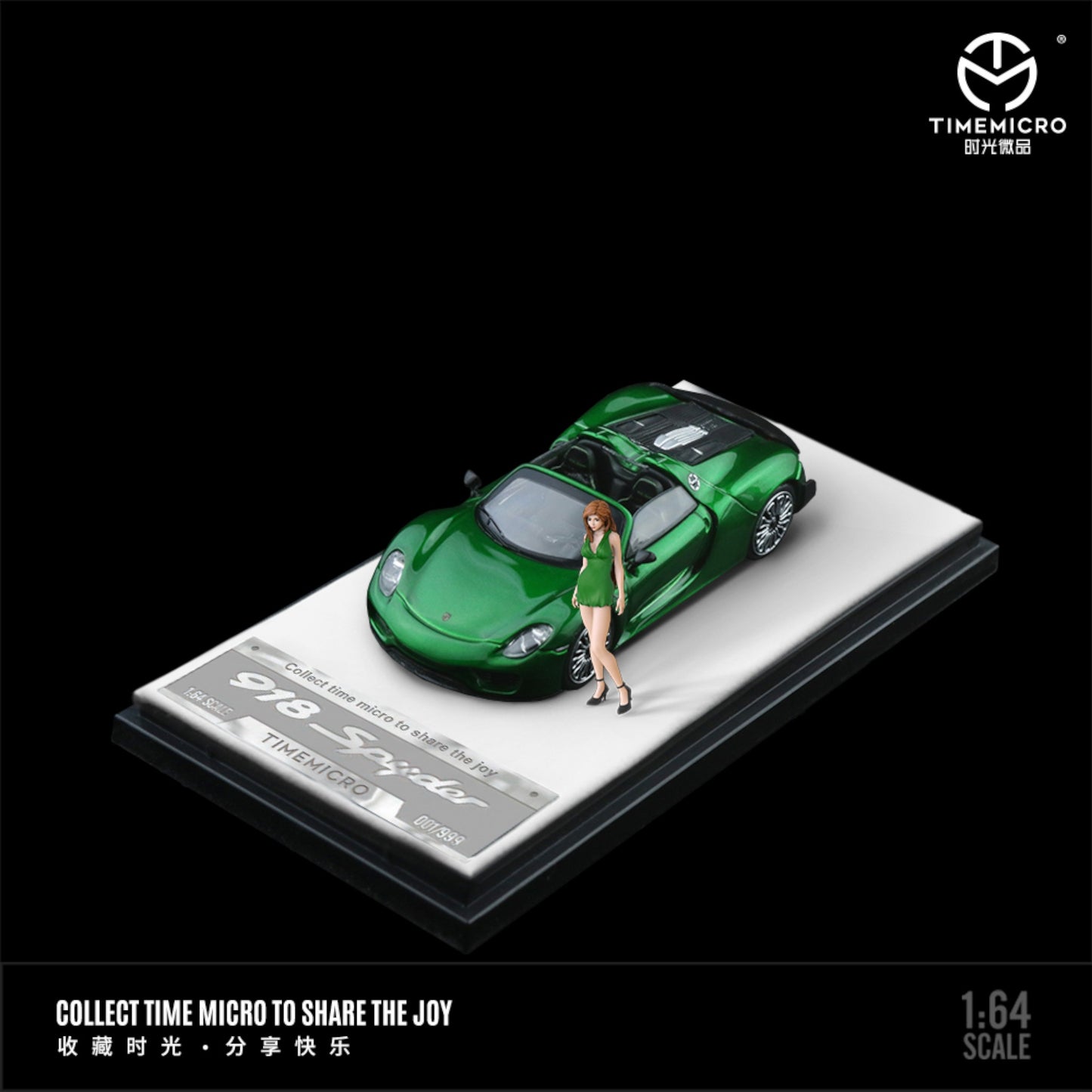 Time Micro - Pre-Order - Porsche 918 Spyder metalic green mit Figur - TM643527-1