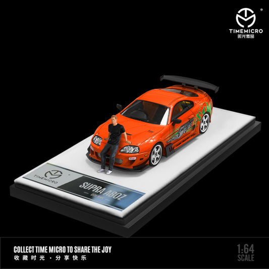 Time Micro - Toyota Supra A80Z, orange mit Figur - TM644403-1