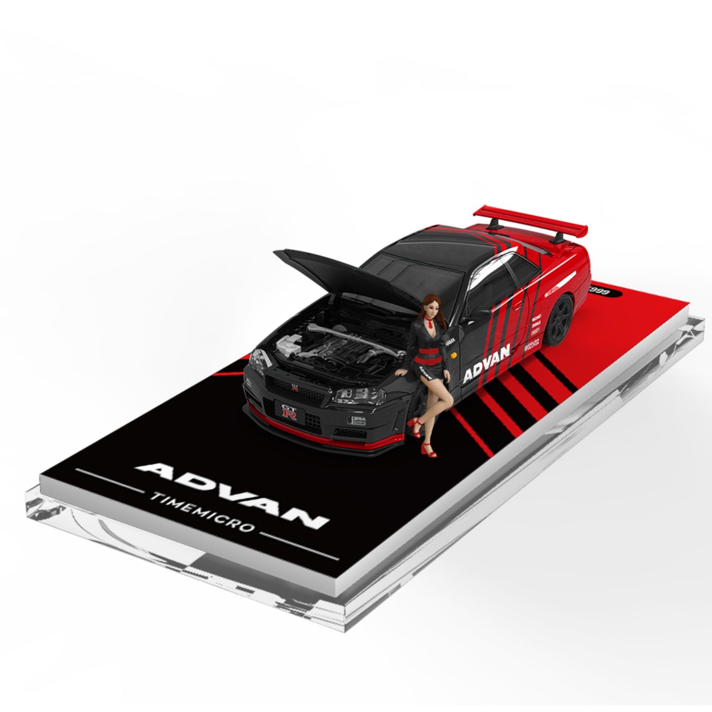 TimeMicro - Pre-Order - Nissan Skyline GT-R (R34) , Advan - mit Figur - TM646316-1